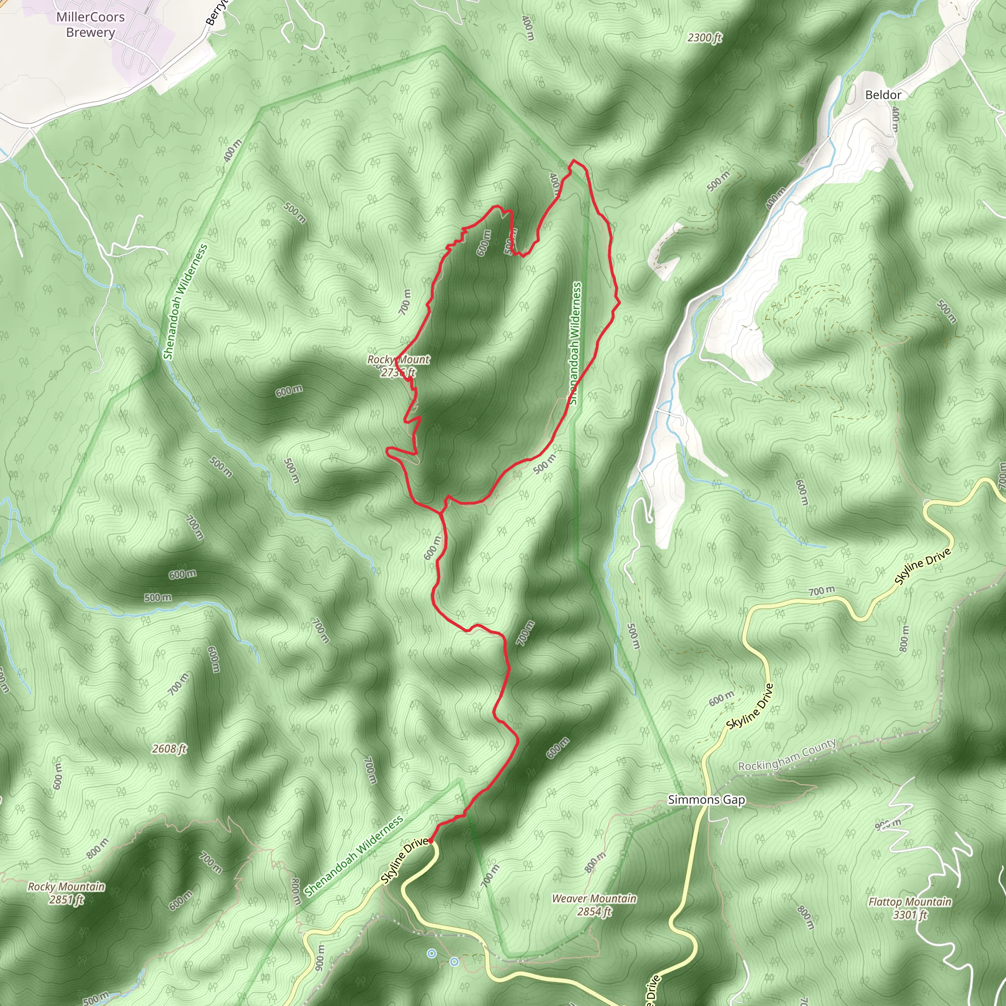 Rocky Mount - Gap Run Loop Trail mobile static map