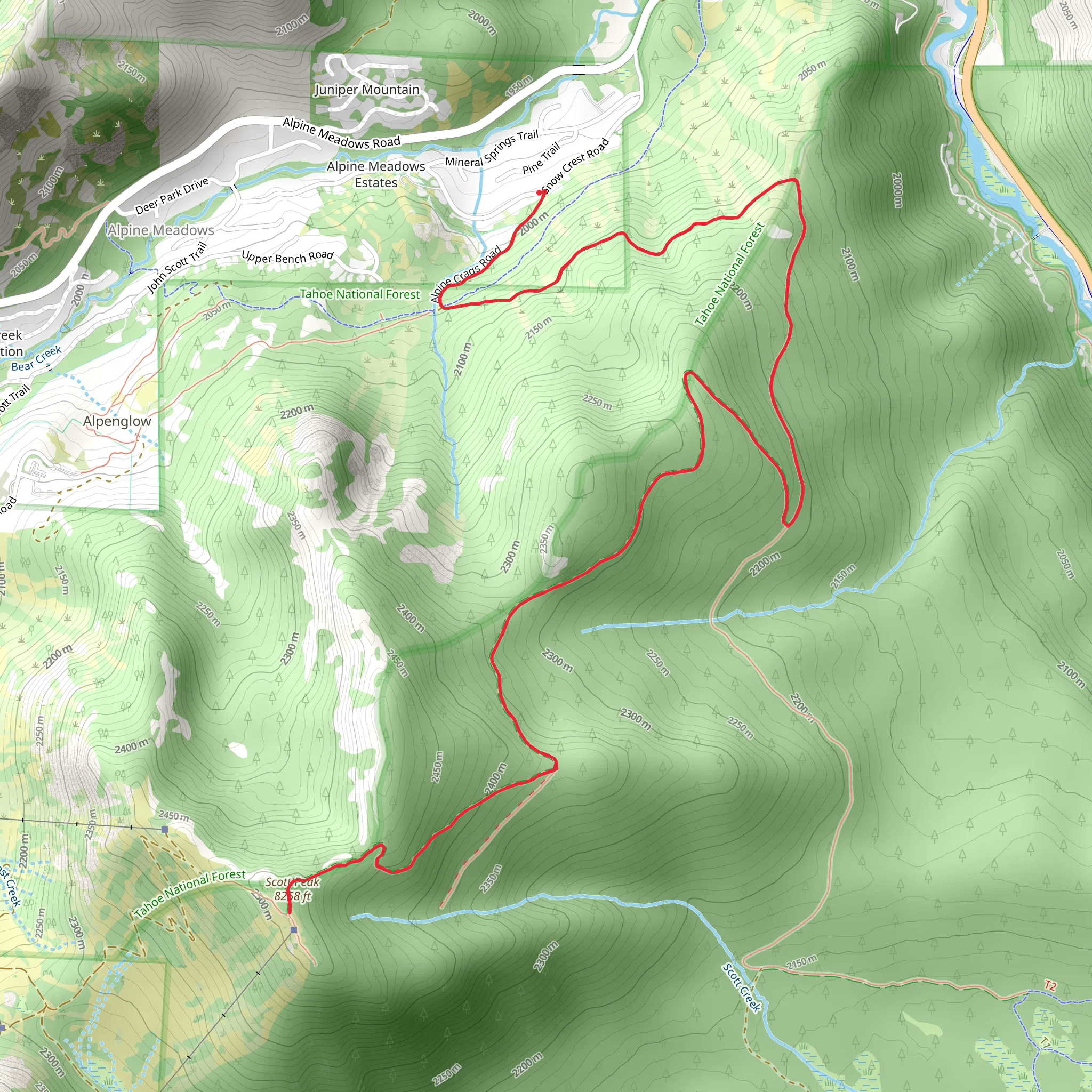 Scott Peak Road Walk mobile static map