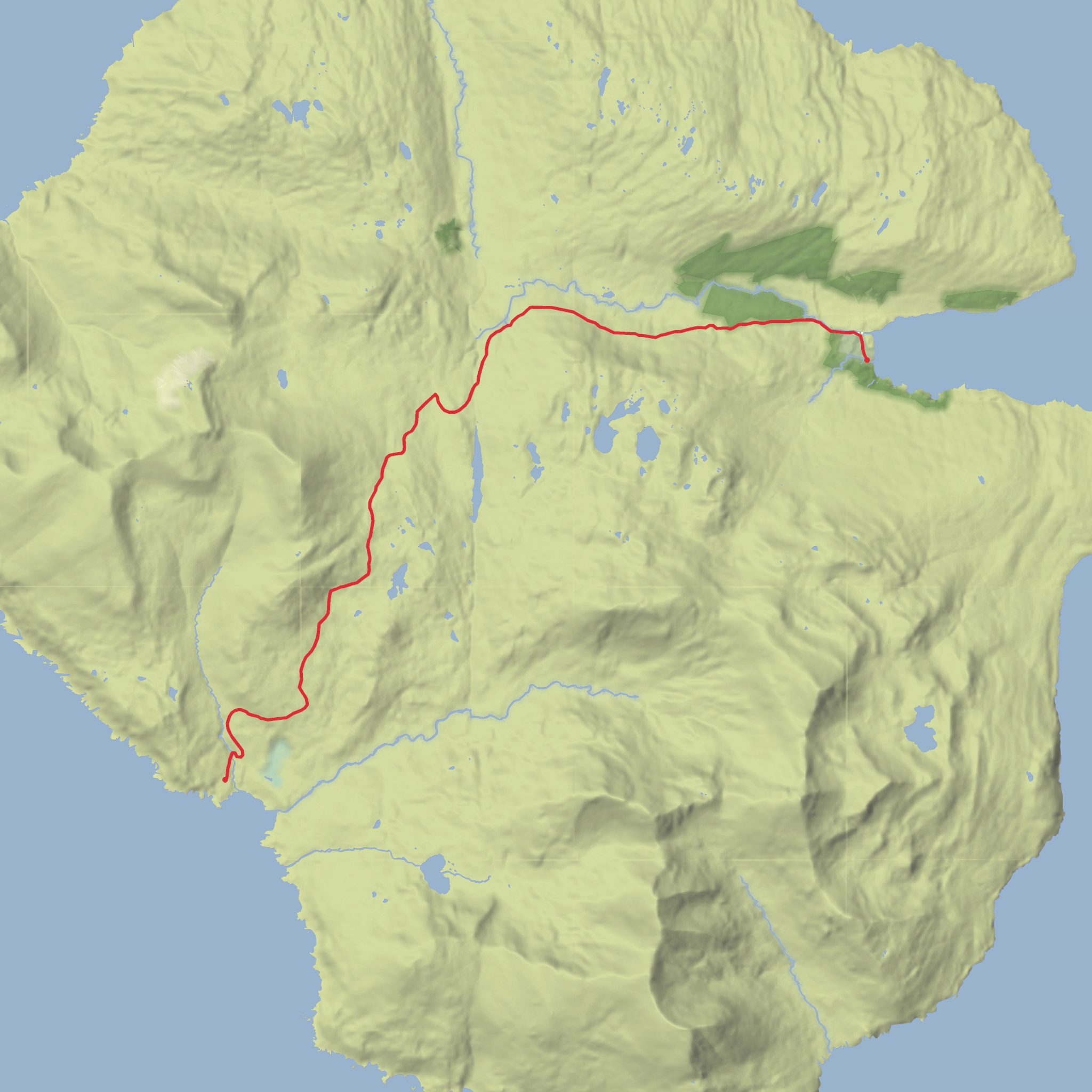 Kinloch to Harris Bay mobile static map