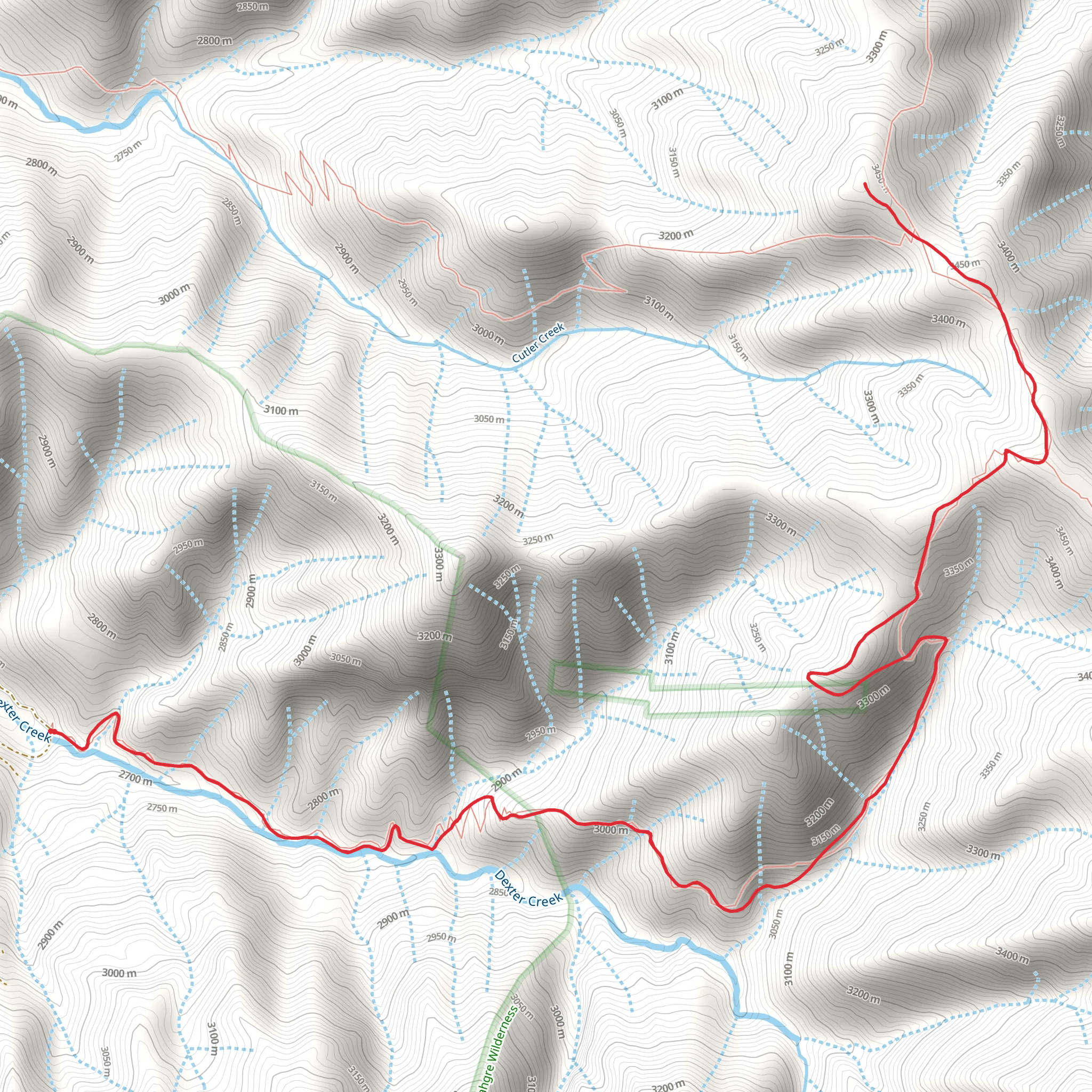 Dexter Creek Trail mobile static map