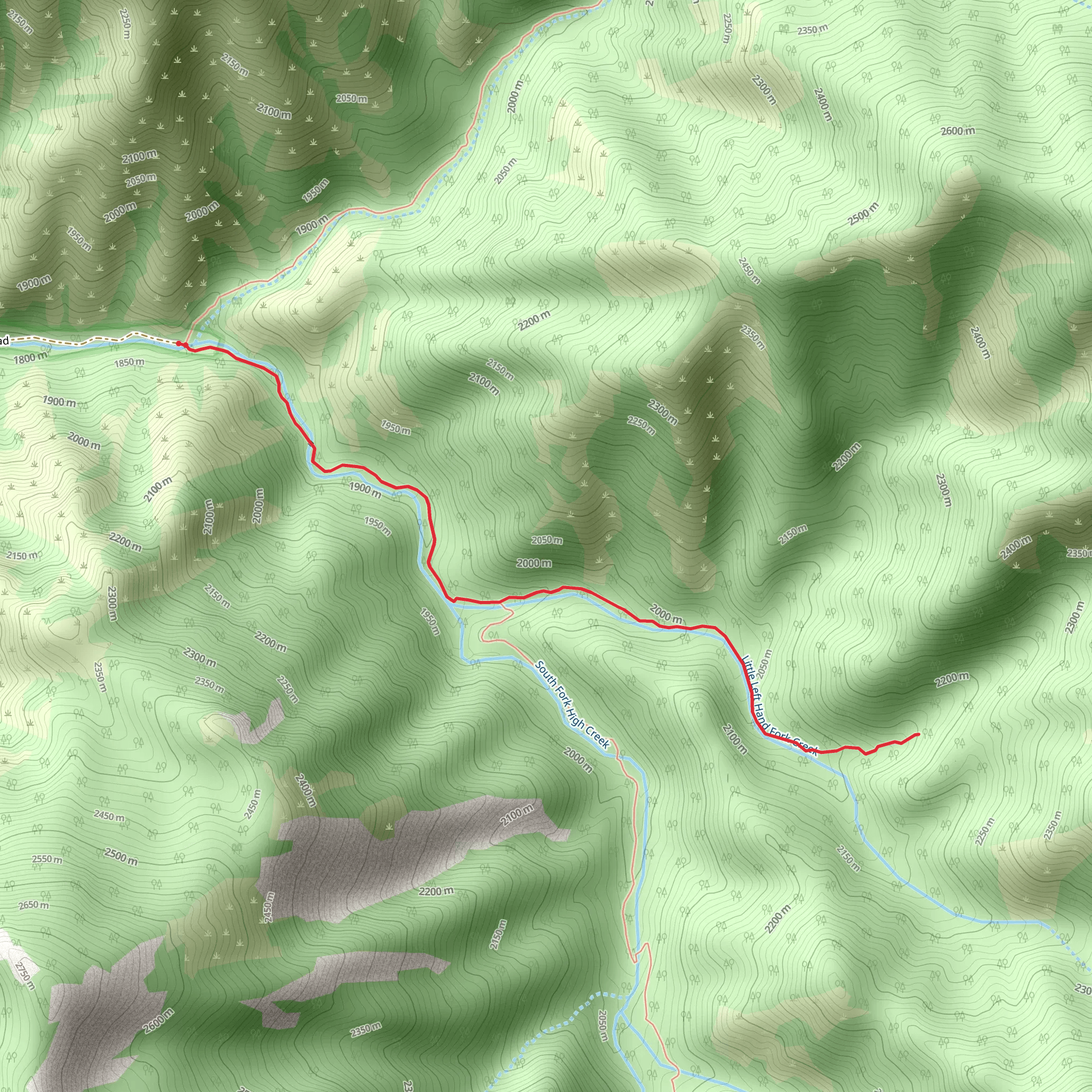 Mount Naomi Trail and Little Left Hand Fork Creek mobile static map