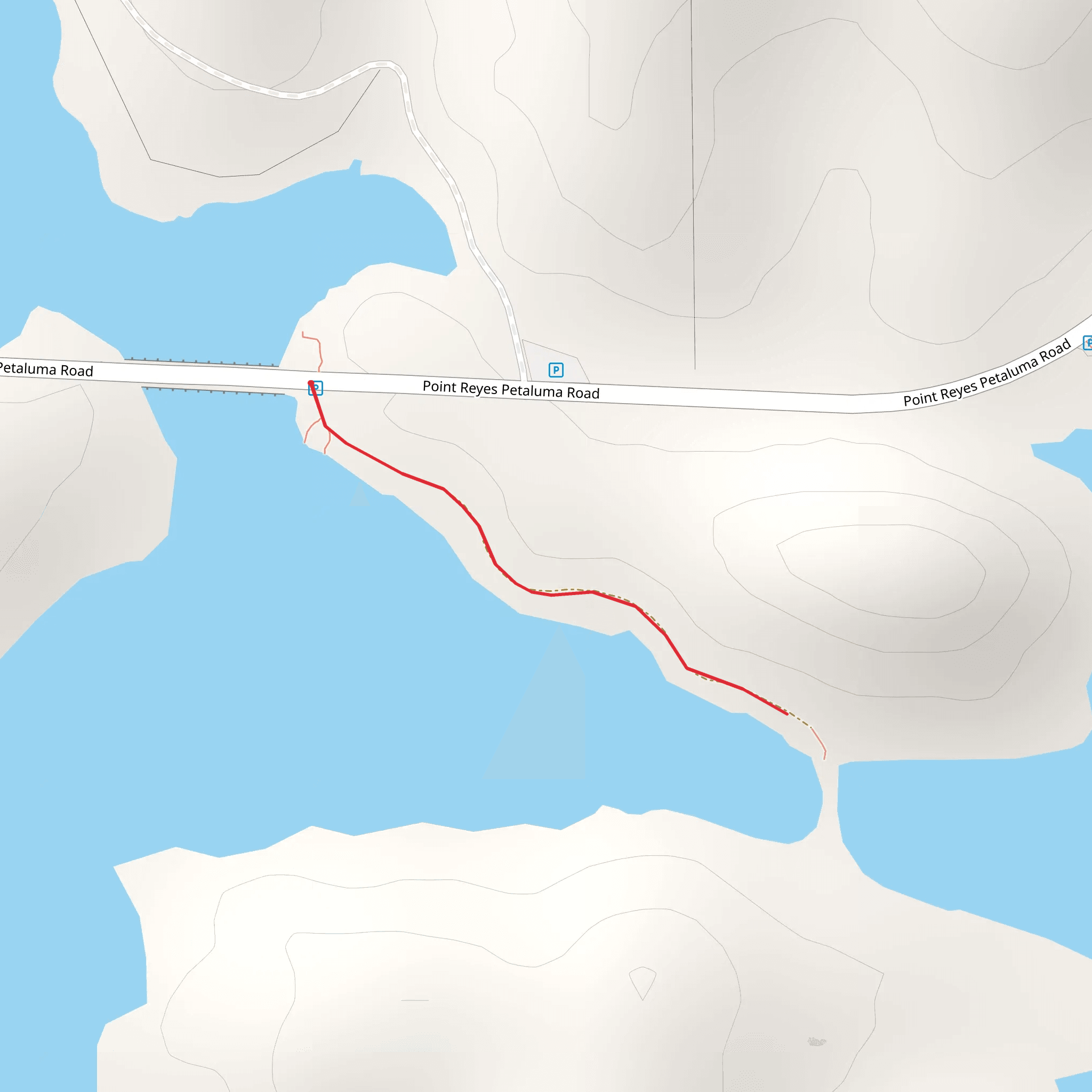 Point Reyes Petaluma Road mobile static map