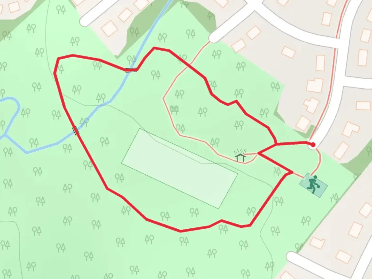 An image depicting the trail Firestone Drive Loop and its surrounding area.