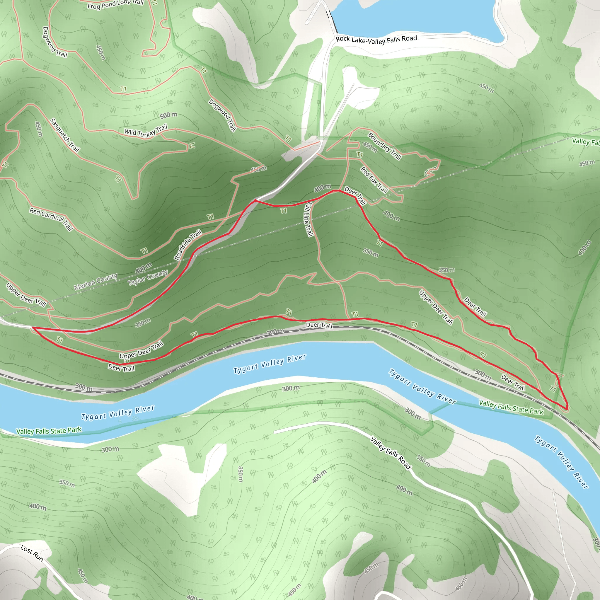 Deer Loop Trail mobile static map