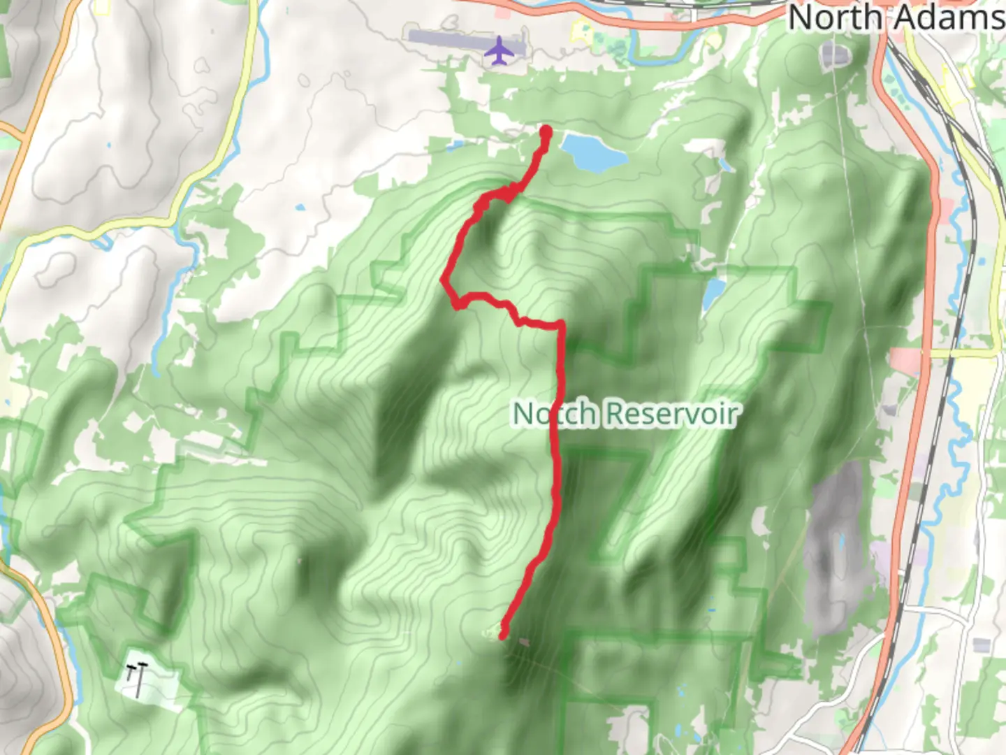 An image depicting the trail Mount Williams, Mount Fitch and Mount Greylock via Appalachian Trail and its surrounding area.