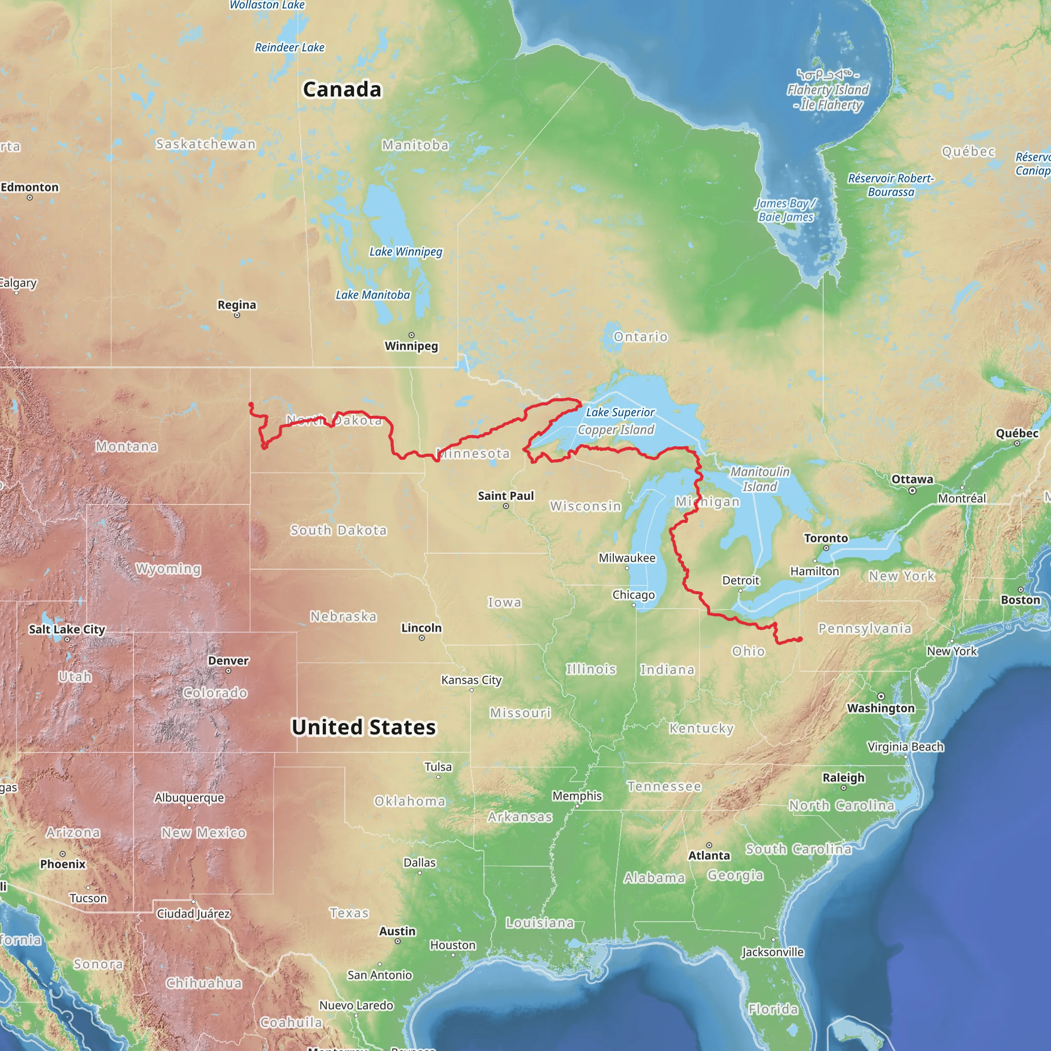 American Perimeter Trail - North Country Primary mobile static map