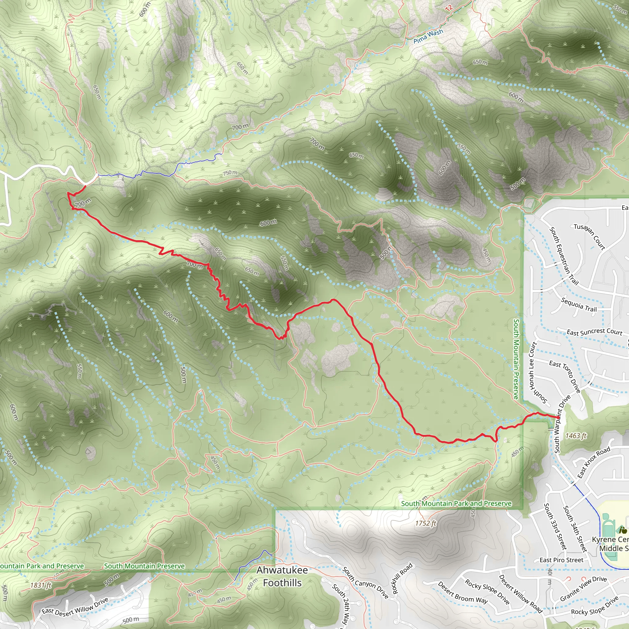 Warpaint South and Corona de Loma Trail mobile static map
