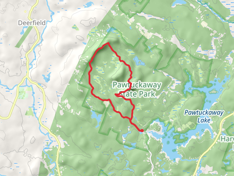 South Mount Pawtuckaway and North Mount Pawtuckaway Loop from Mountain Brook Pond