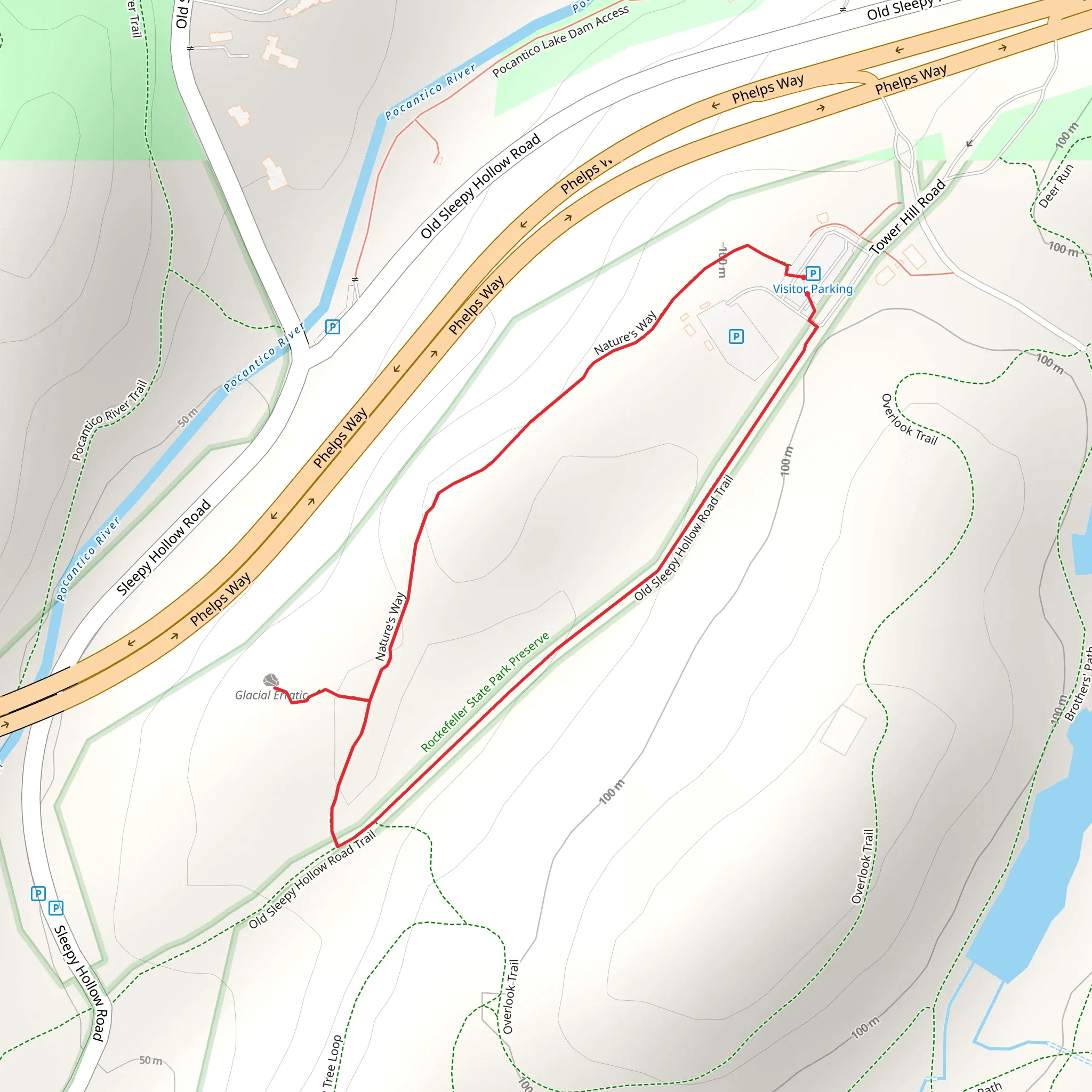 Nature's Way and Old Sleepy Hollow Road Trail Loop mobile static map