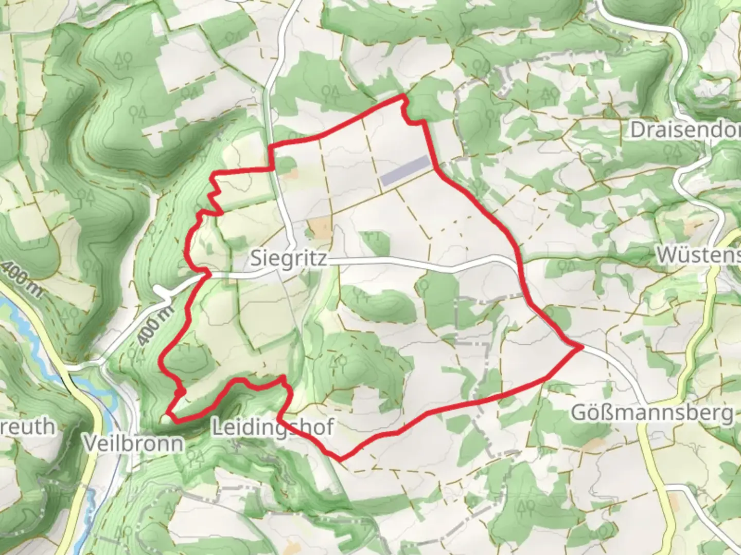 An image depicting the trail Stefan Loesslein Weg and its surrounding area.