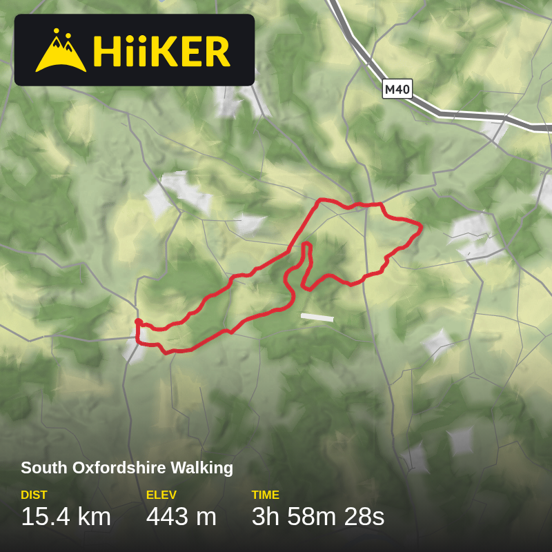 A map preview of the recording South Oxfordshire Walking.