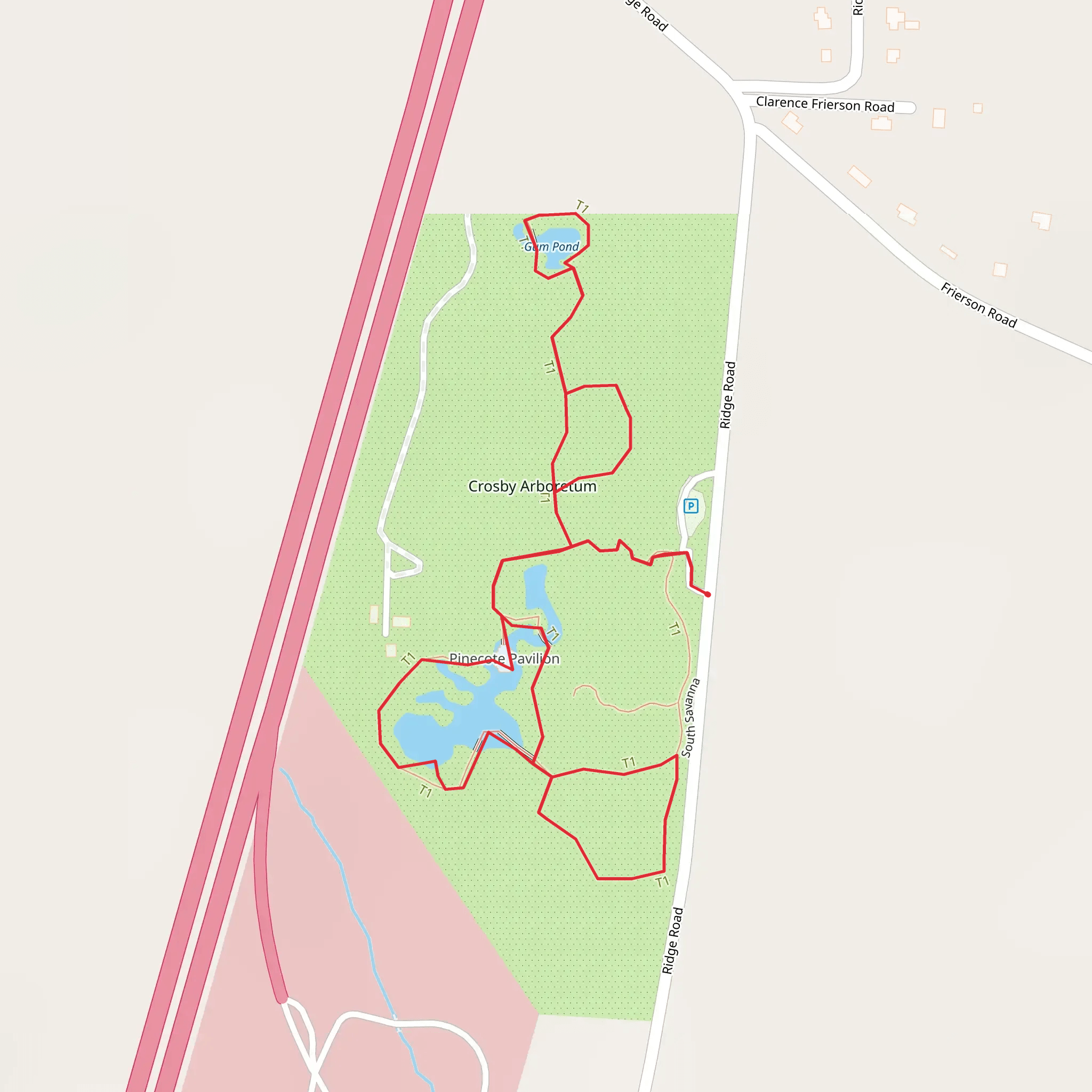 The Crosby Arboretum Loop mobile static map