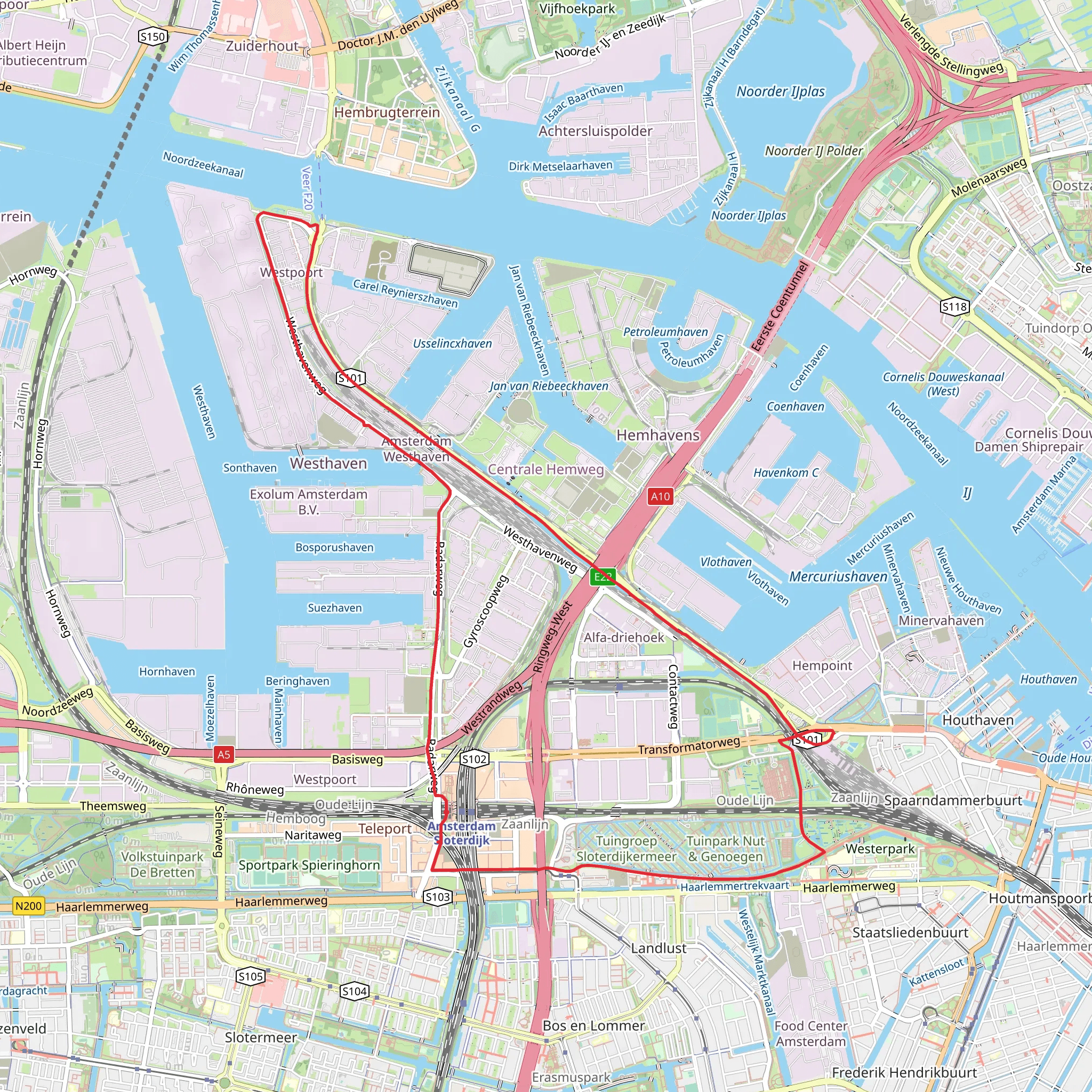 Radar Weg and Nieuwe Hem Weg mobile static map