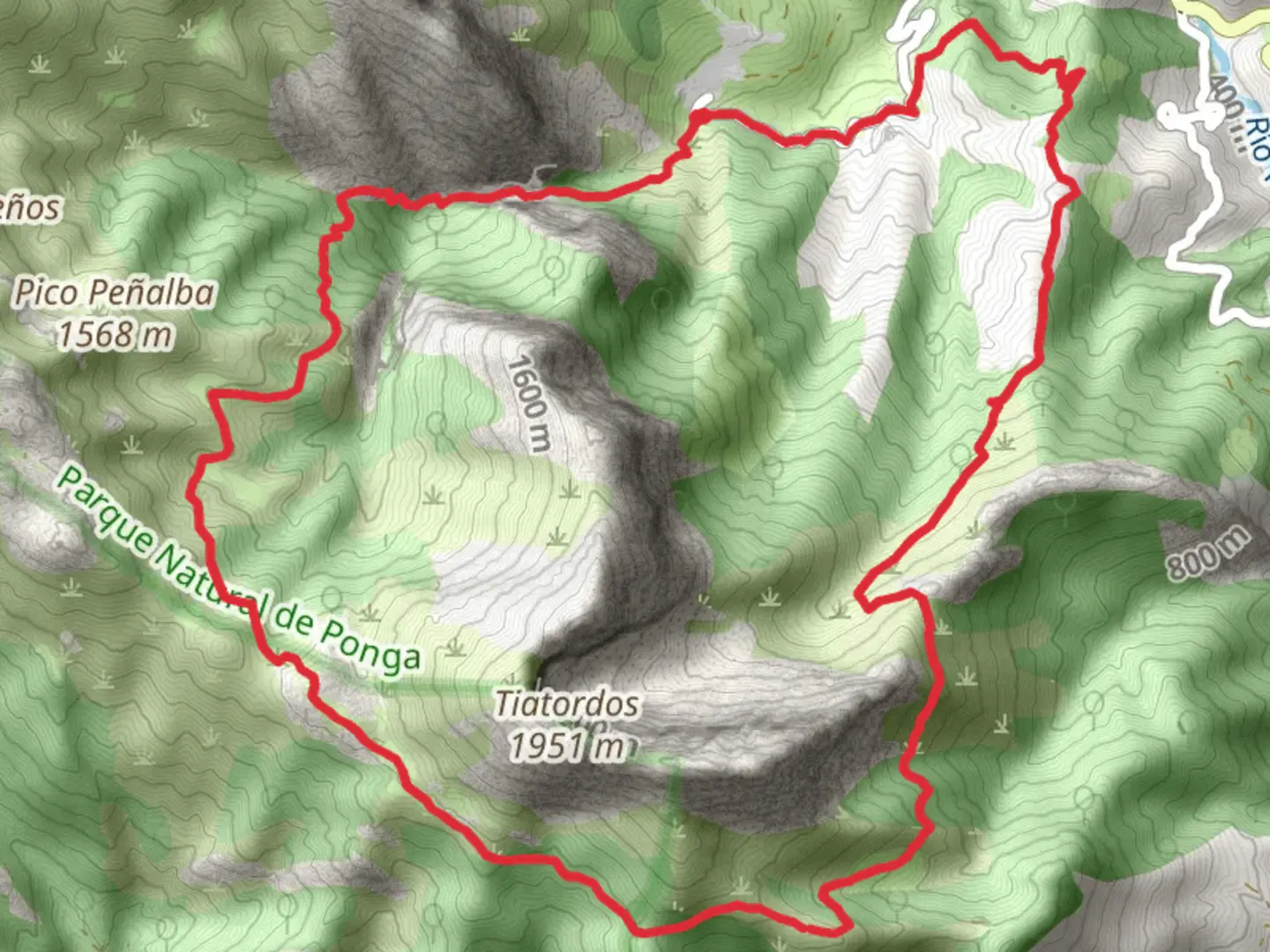 An image depicting the trail Foz de la Escalada - Tiatordos and its surrounding area.