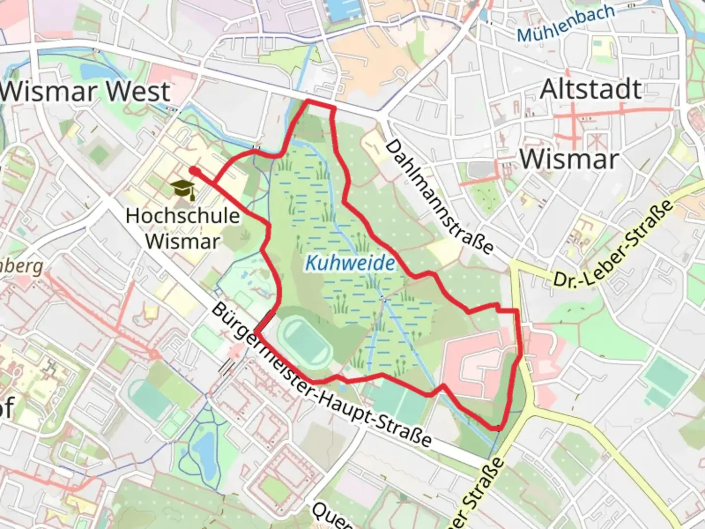 An image depicting the trail Dreweswäldchen Loop and its surrounding area.