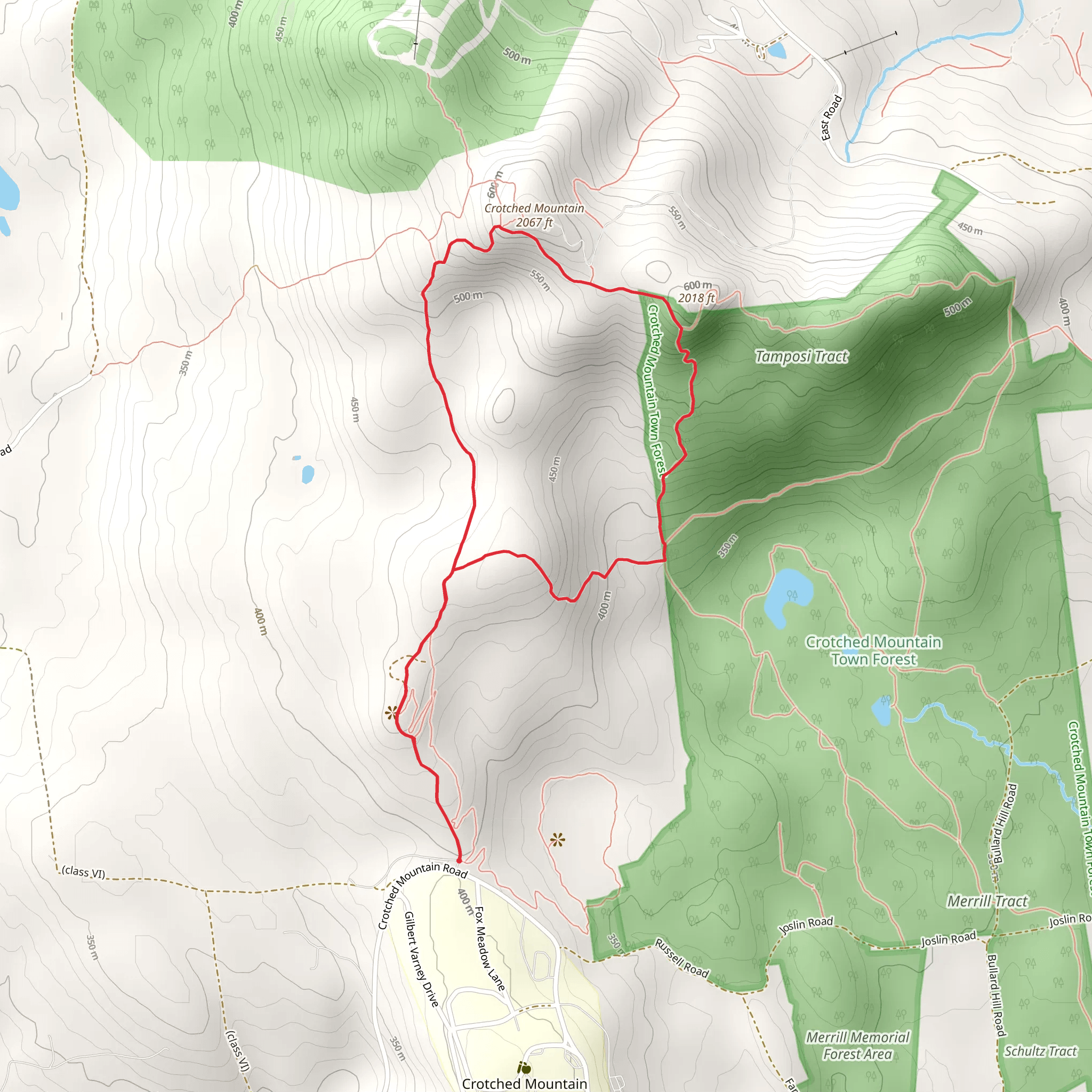 Crotched Mountain Loop mobile static map