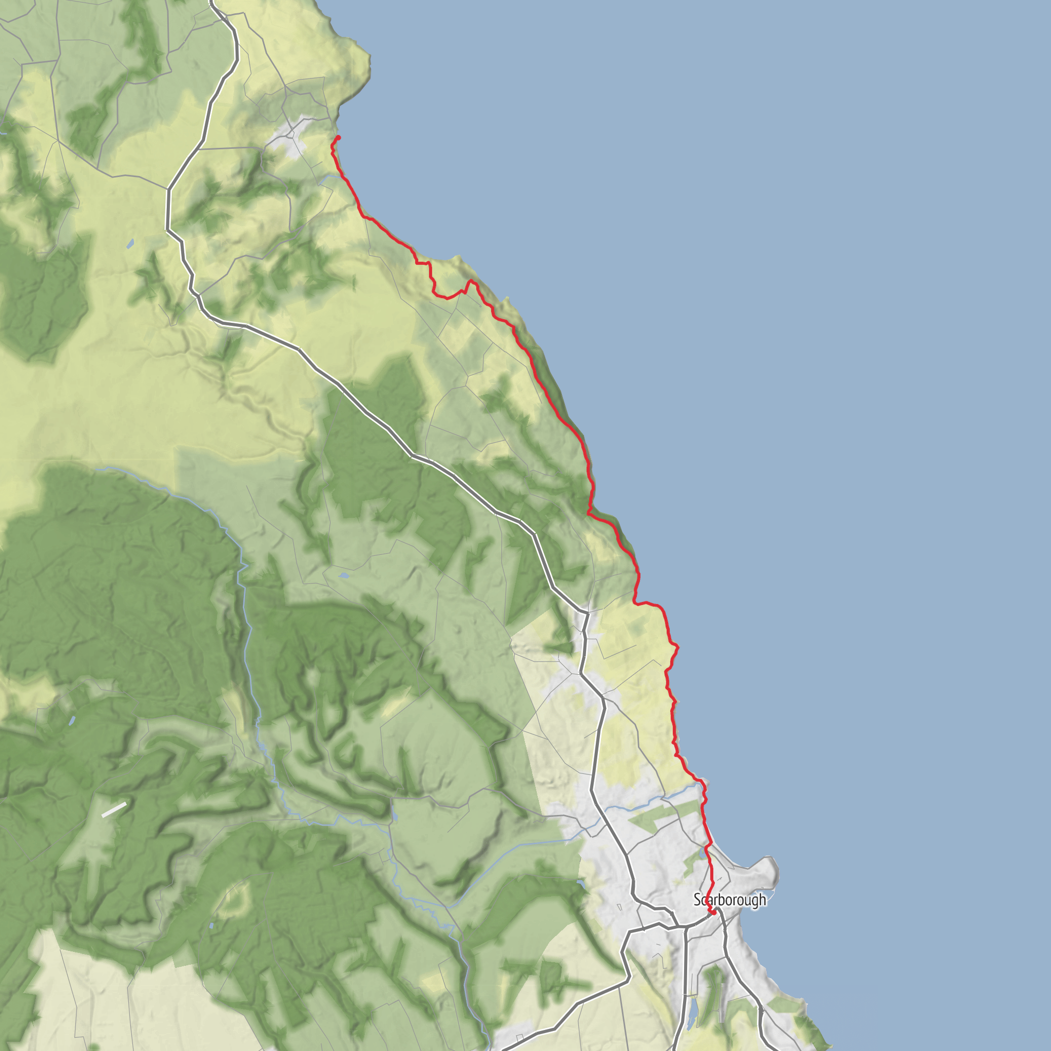 Scarborough to Robin Hoods Bay mobile static map