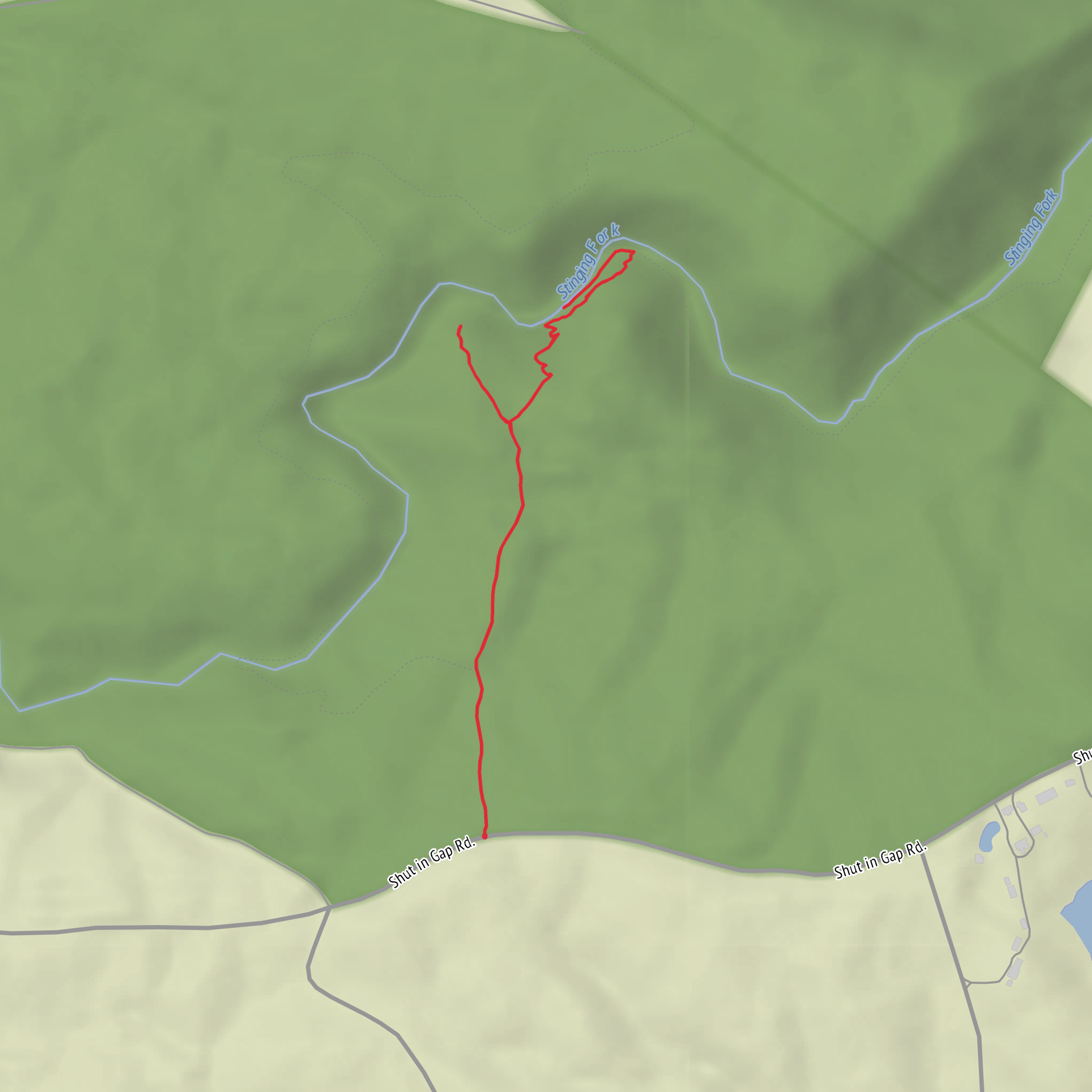Indian Head Overlook and Stinging Fork Falls mobile static map