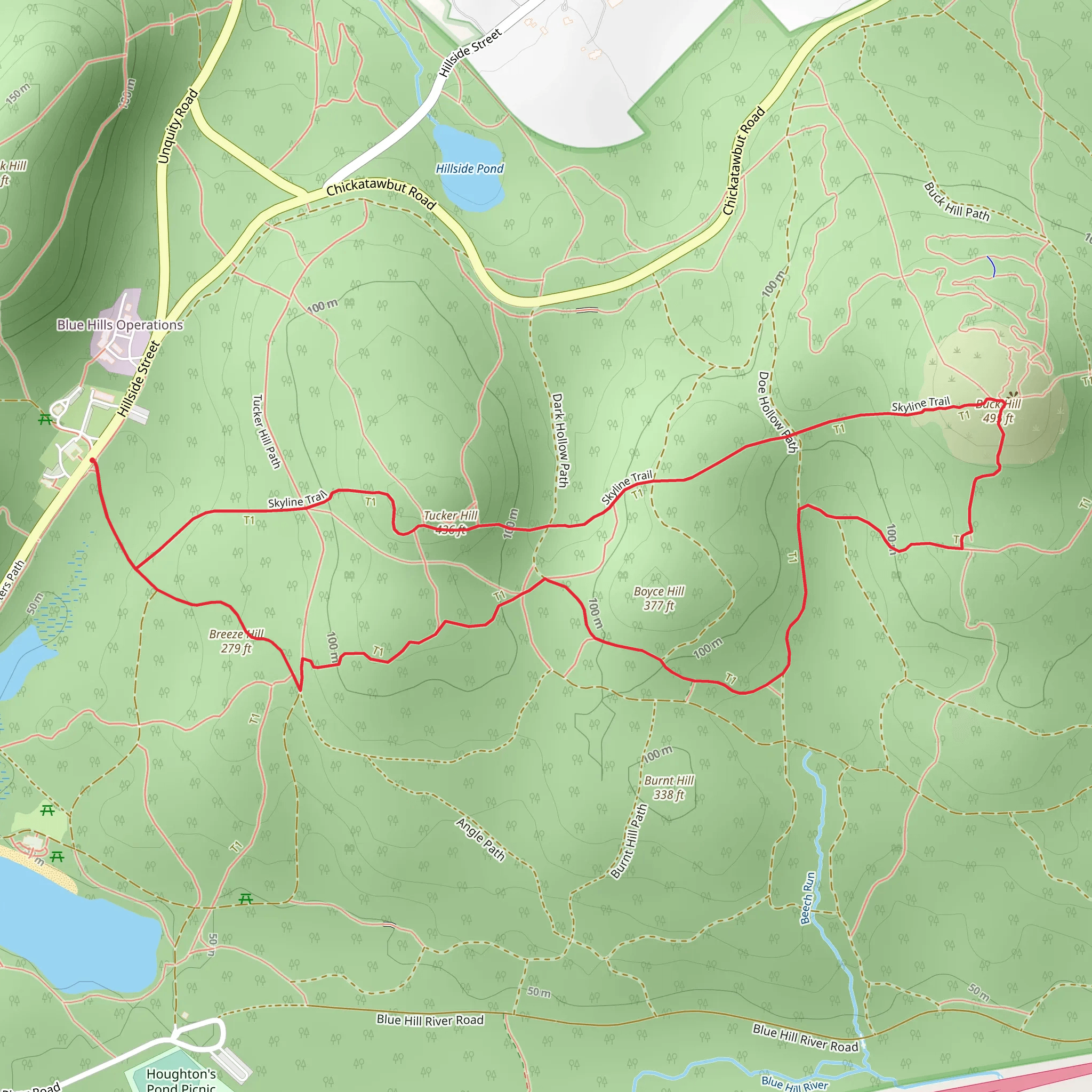 Tucker Hill, Buck Hill and Boyce Hill Loop Trail mobile static map