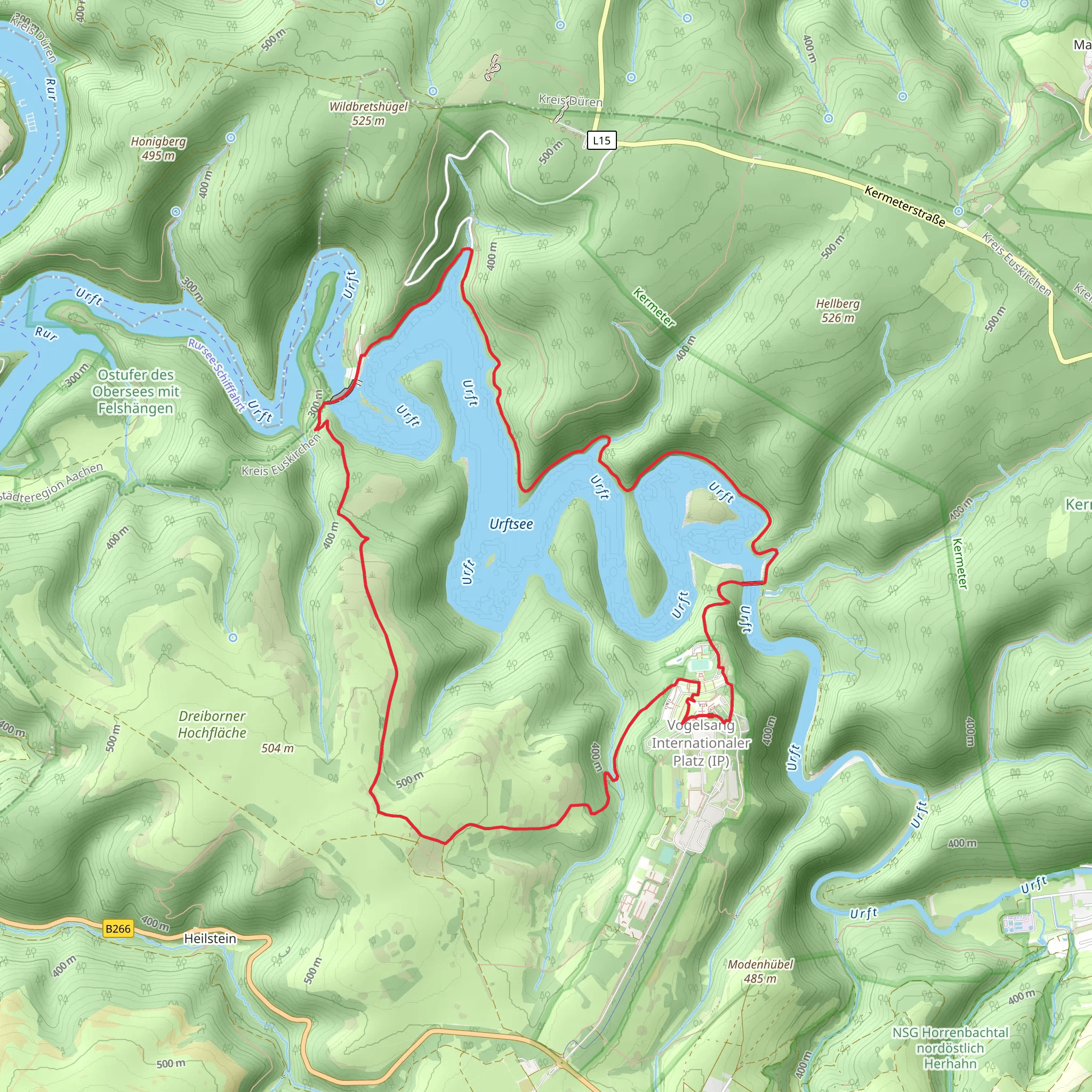 Van Dooren, Alte Schule and Urftsee Loop via Rur Olef Route mobile static map