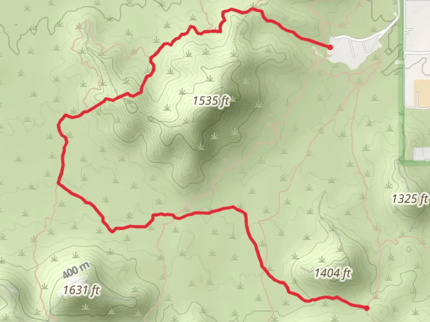 An image depicting the trail Rainbow Valley and Dysart Trail and its surrounding area.