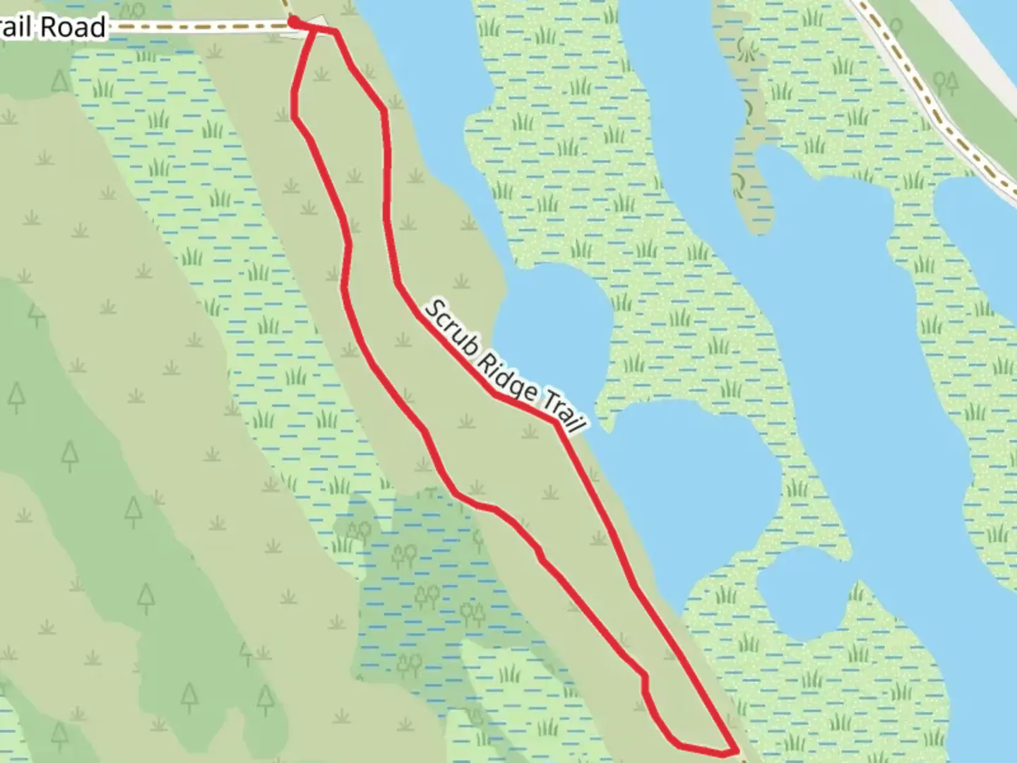 An image depicting the trail Scrub Ridge Loop Trail and its surrounding area.
