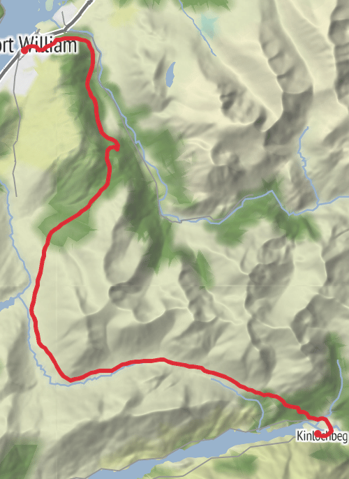 Hike from Kinlochleven mobile static map