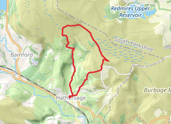 PEAK_DISTHathersage to Stanage edge(shorter) mobile static map