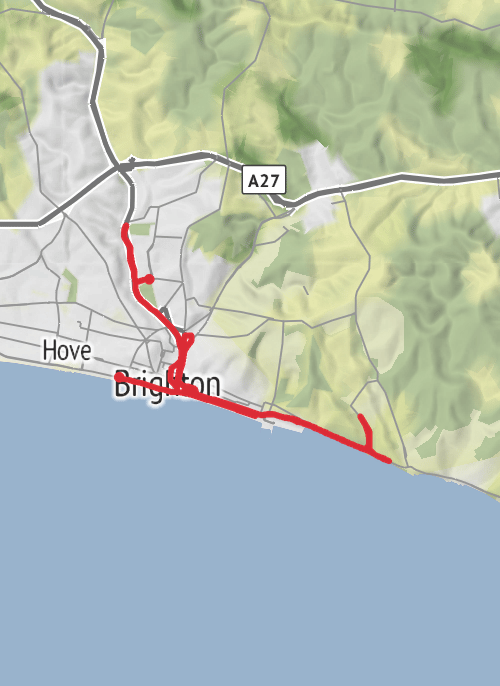 Brighton and Hove Running mobile static map