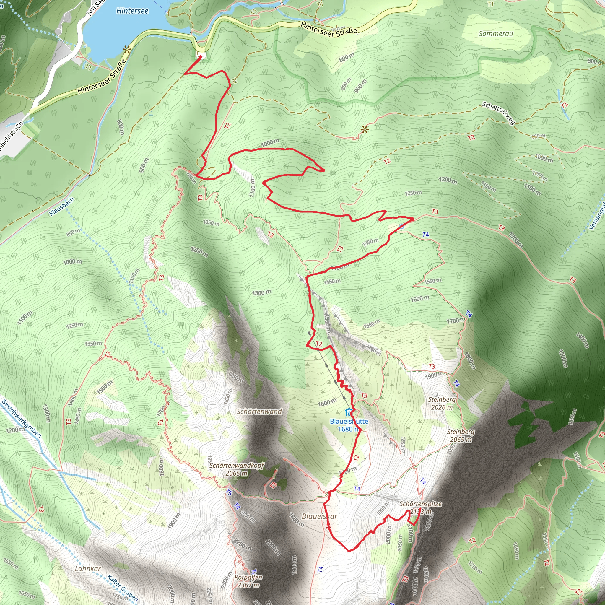 Schärtenspitze from Seeklause mobile static map
