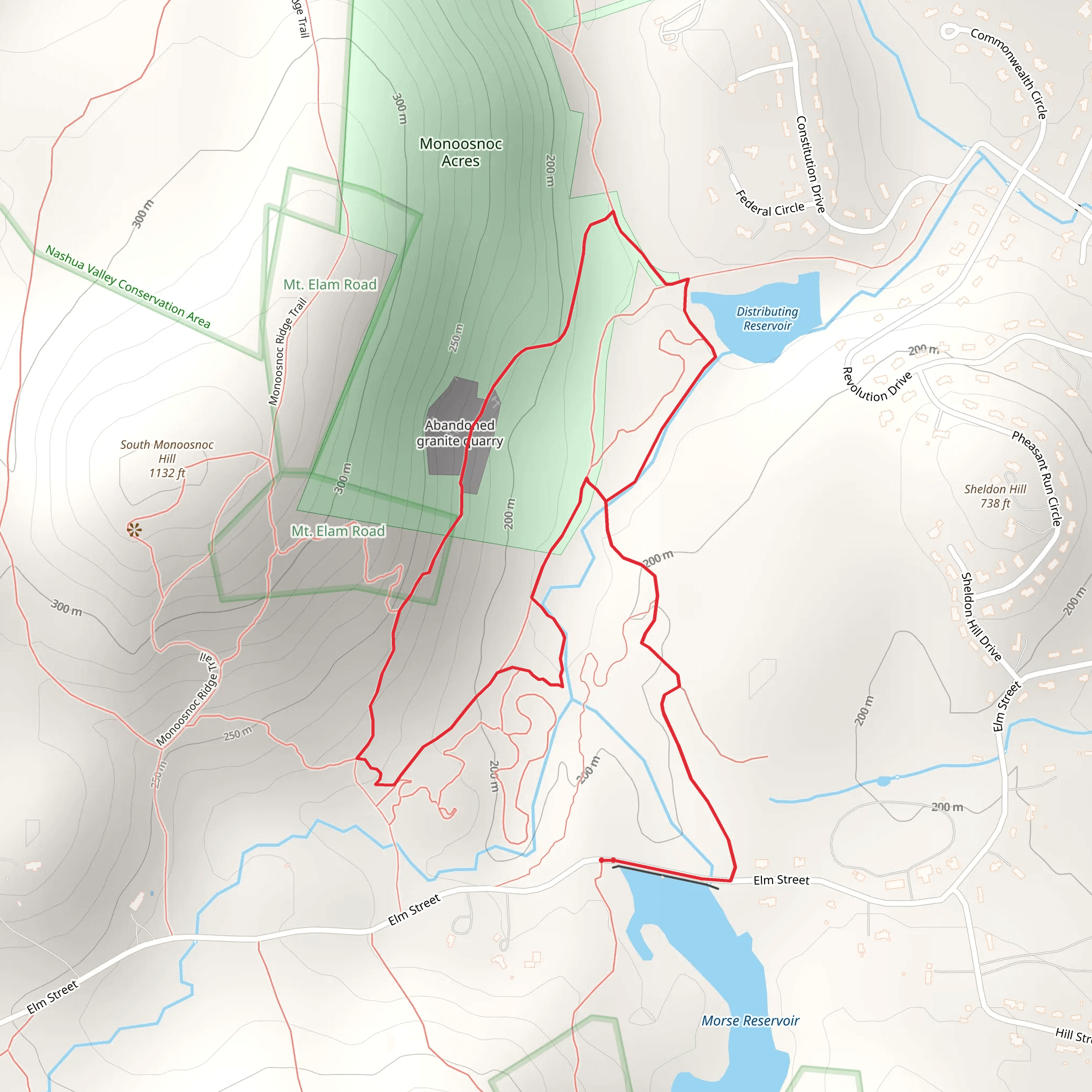 Morse Reservoir and Distributing Reservoir Loop mobile static map