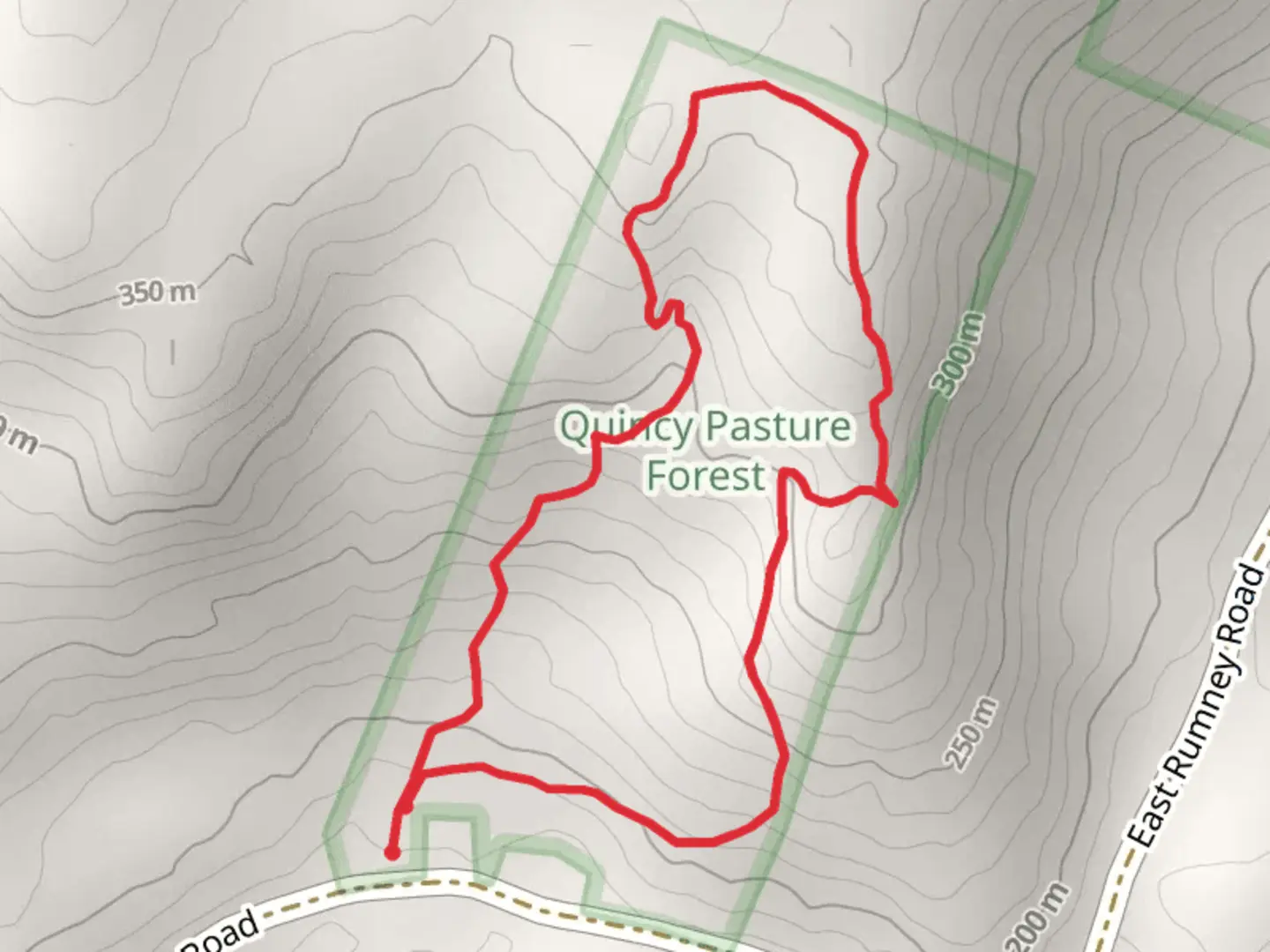 An image depicting the trail East Rumney Road Loop and its surrounding area.