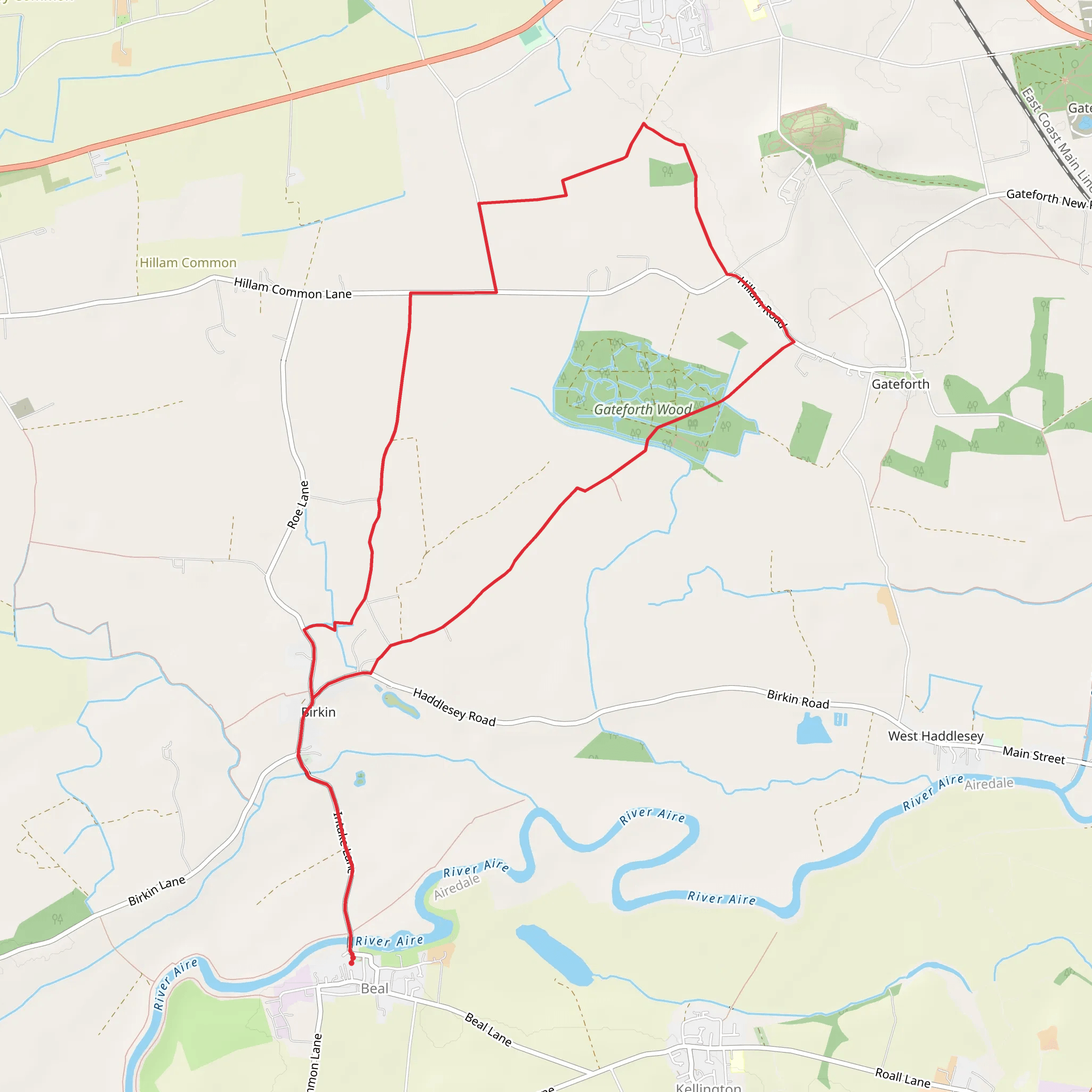 Gateforth Wood Loop mobile static map
