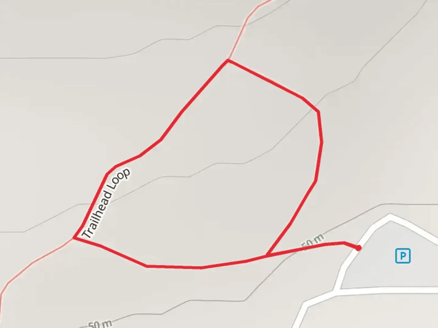 An image depicting the trail Trailhead Loop and its surrounding area.