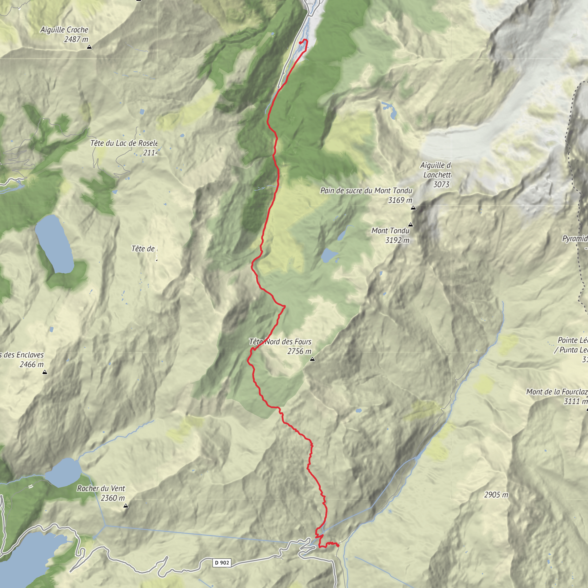 Les Contamines to Les Chapieux mobile static map