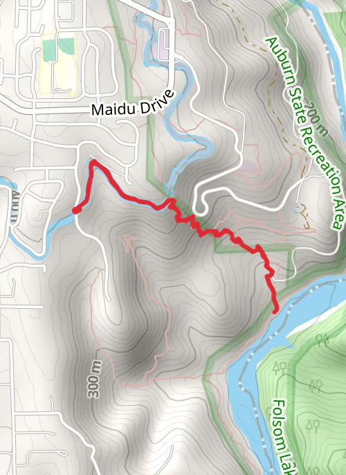 Hike on Shirland Canal Trail and ADT to North Fork American River mobile static map