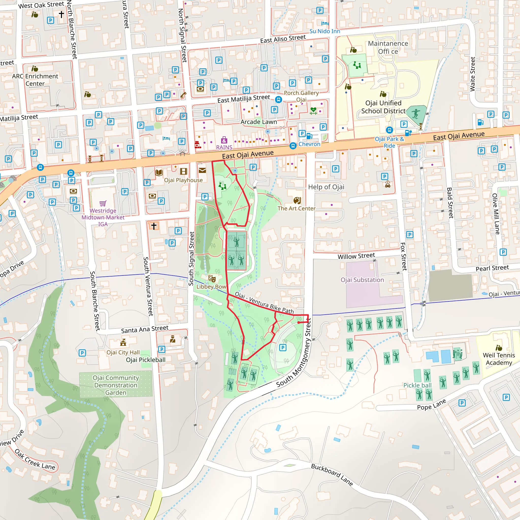 Ojai - Ventura Path Loop mobile static map
