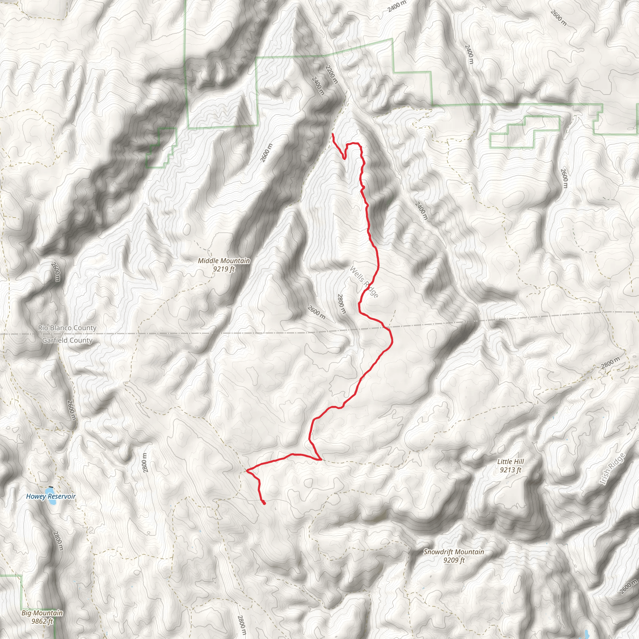 Wells Ridge Road Trail mobile static map