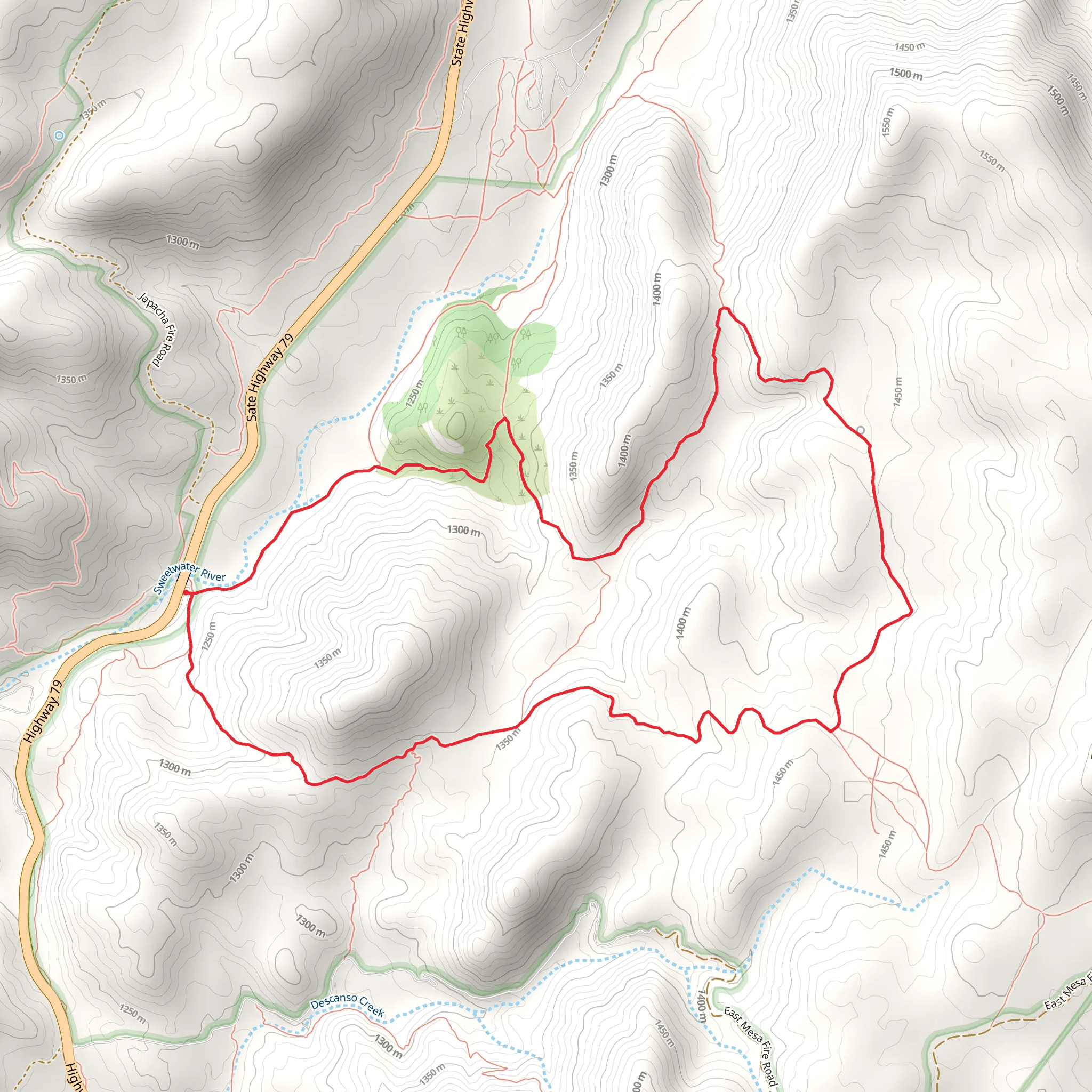 East Side Trail and Harvey Mooore Trail Loop mobile static map