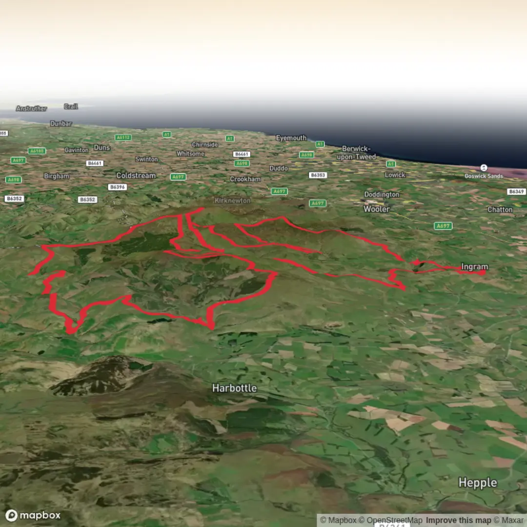 An image depicting the trail Cheviot Goat Ultra and its surrounding area.