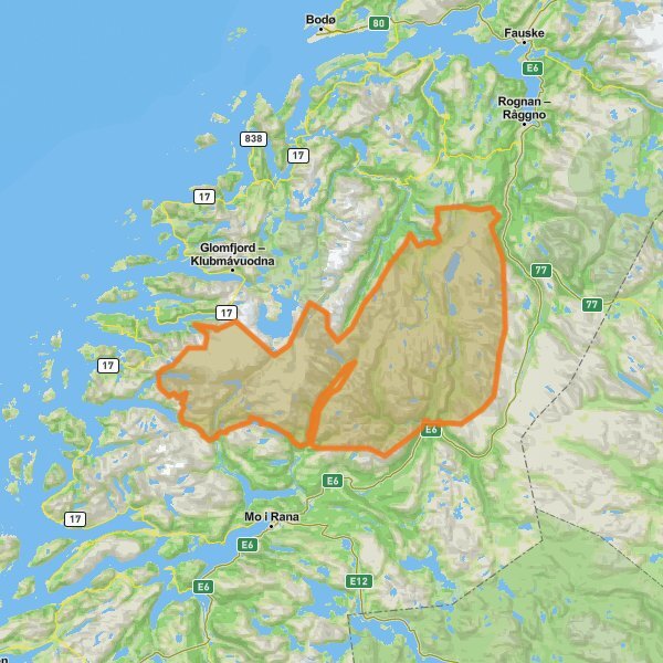 Saltfjellet–Svartisen National Park mobile static map