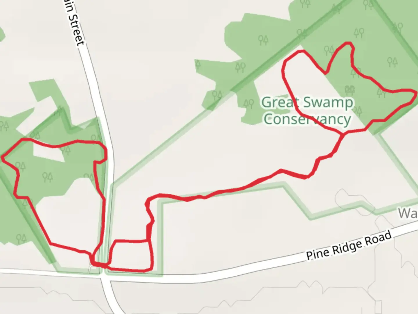 An image depicting the trail Campbells Corners Loop and its surrounding area.