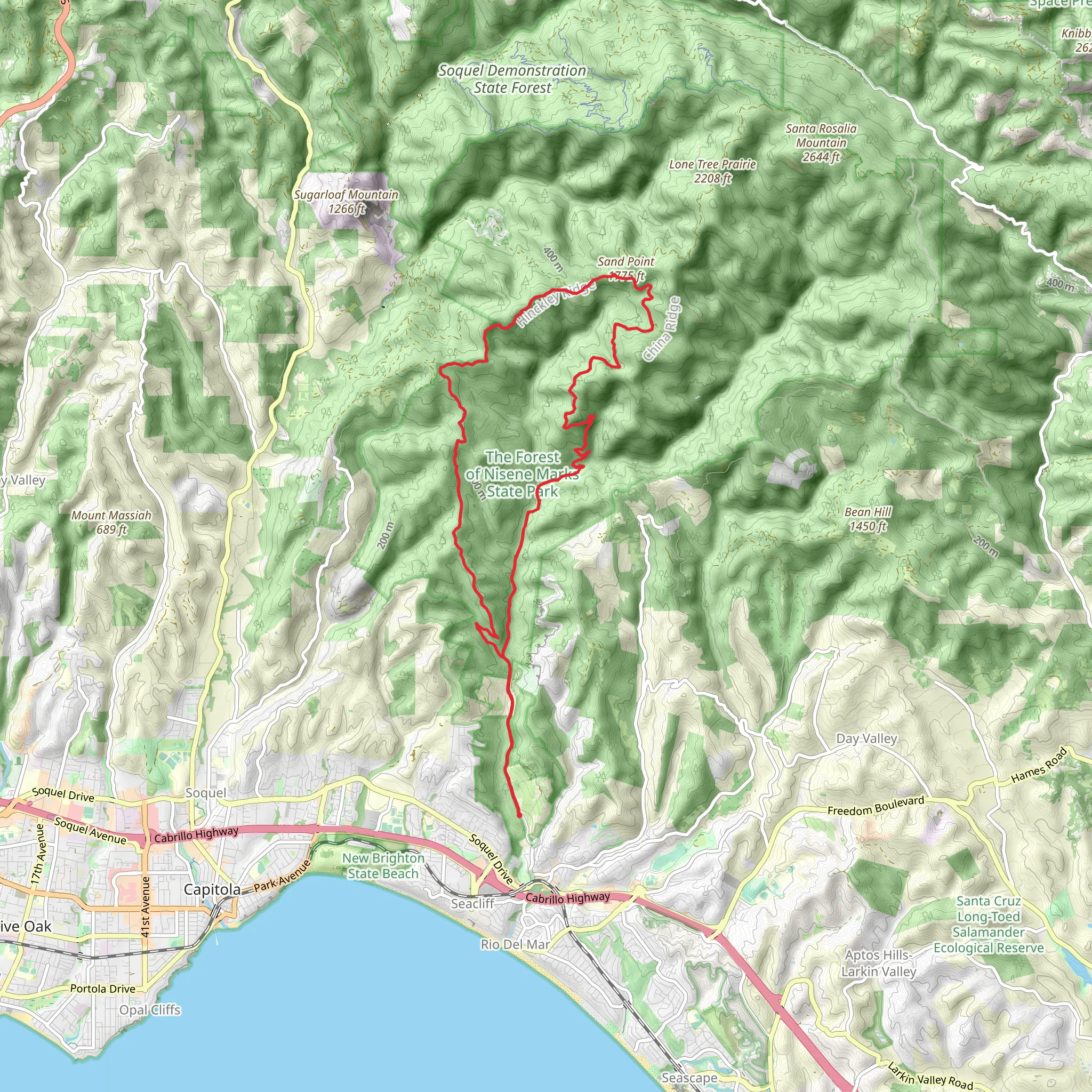 Sand Point - West Ridge Loop Trail mobile static map