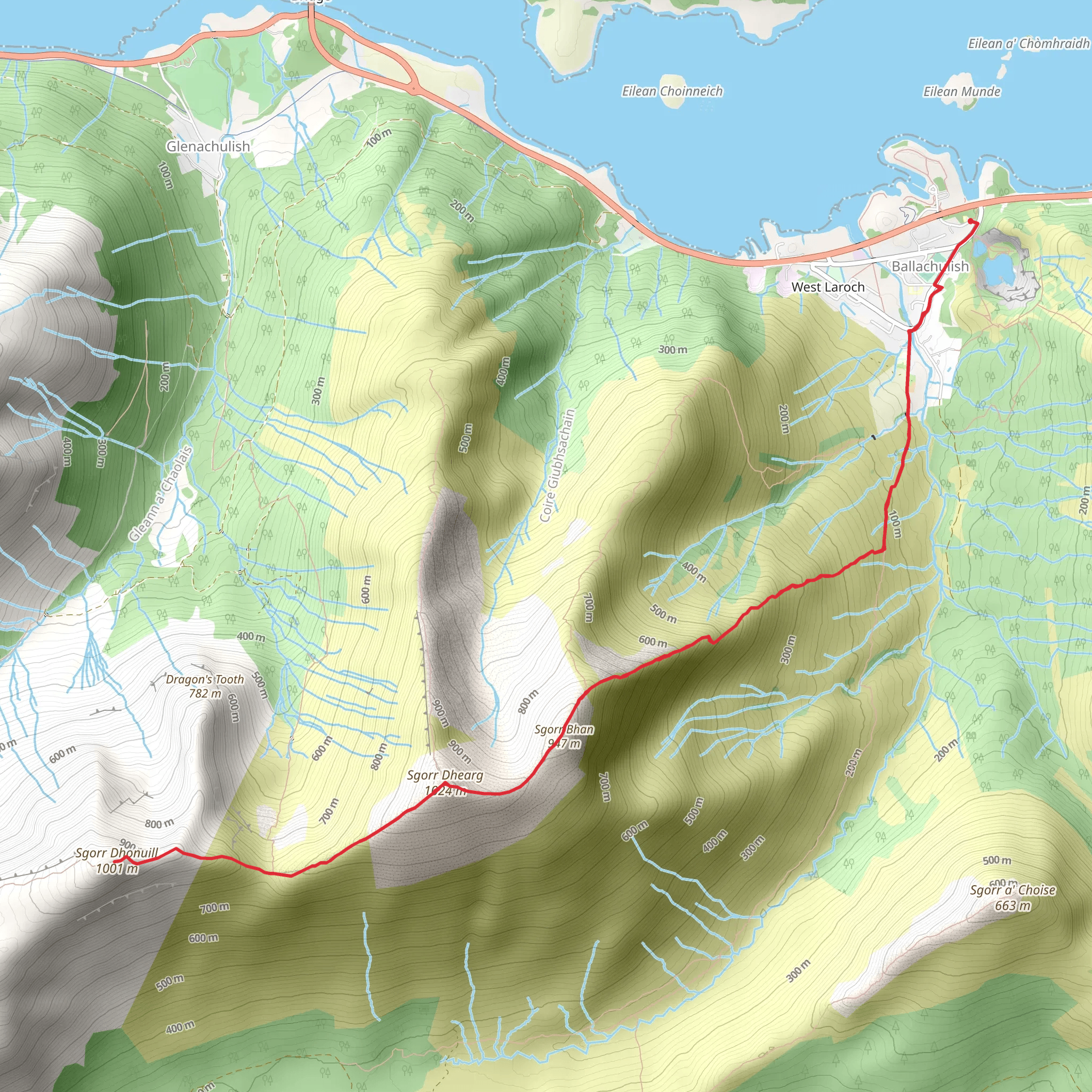 Sgòrr Dhònuill - Beinn a' Bheithir mobile static map