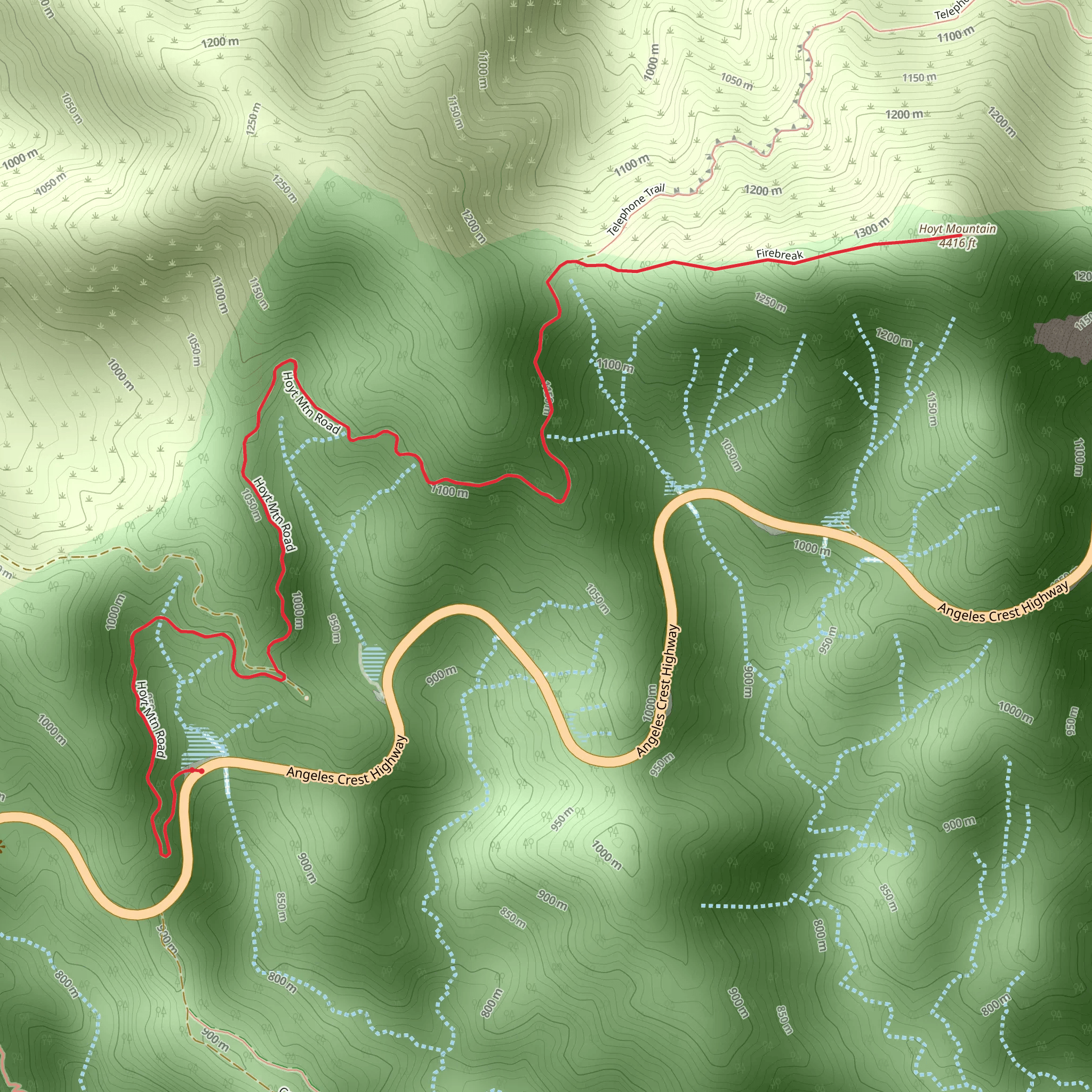 Hoyt Mountain via Grizzly Flats Trail mobile static map