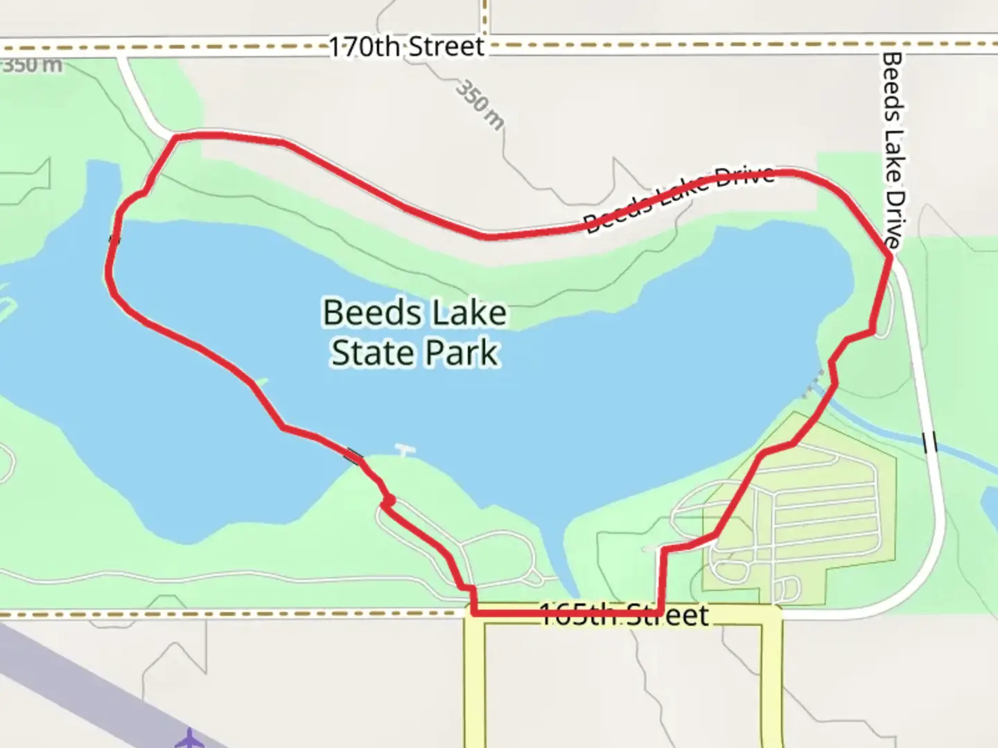 An image depicting the trail Beeds Lake Loop and its surrounding area.