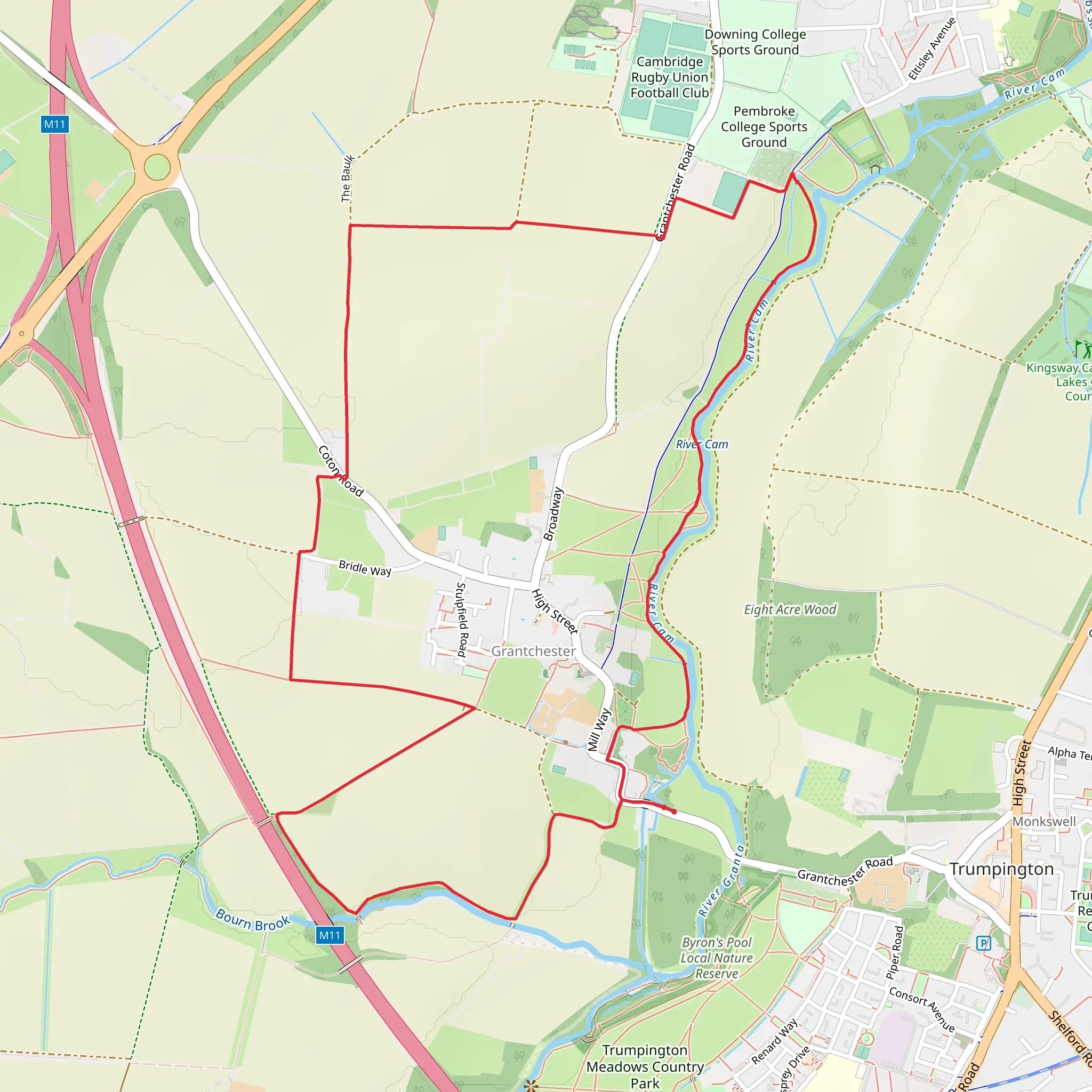 Grantchester Loop mobile static map
