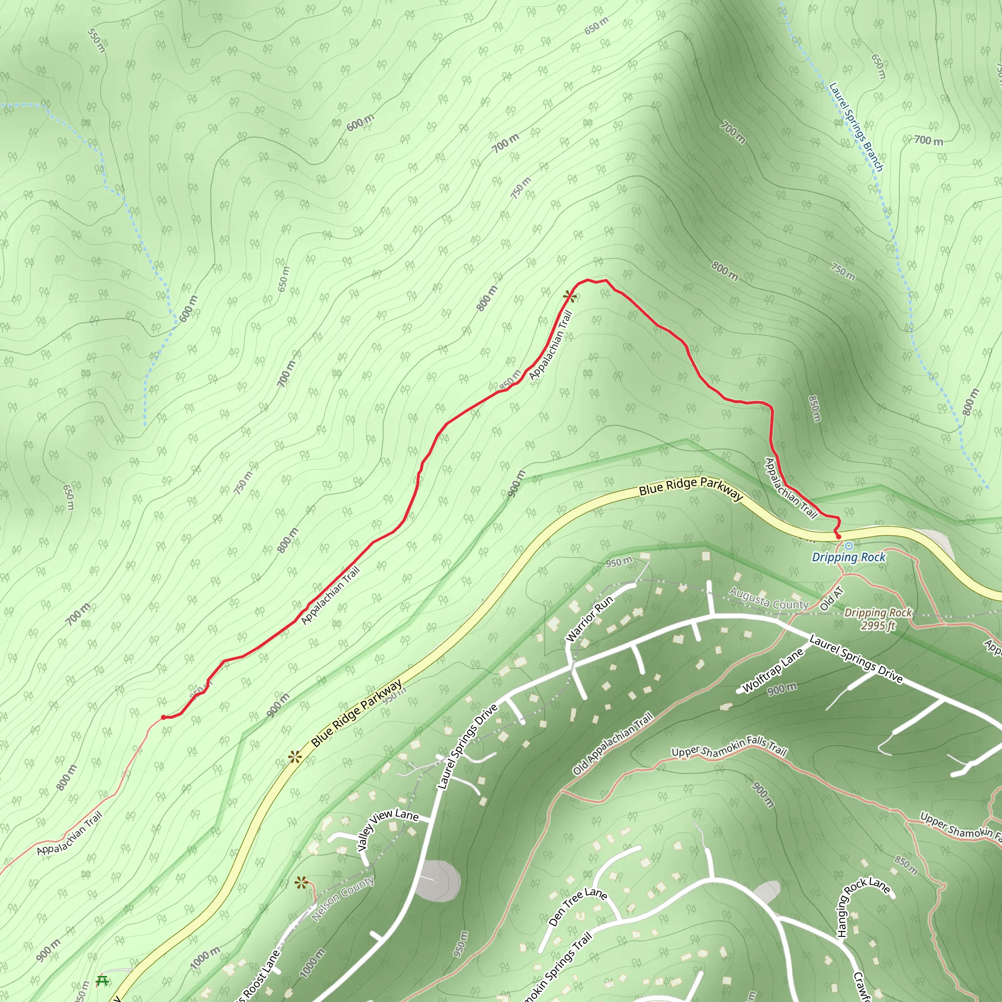Appalachian Trail - Short from Dripping Rock mobile static map