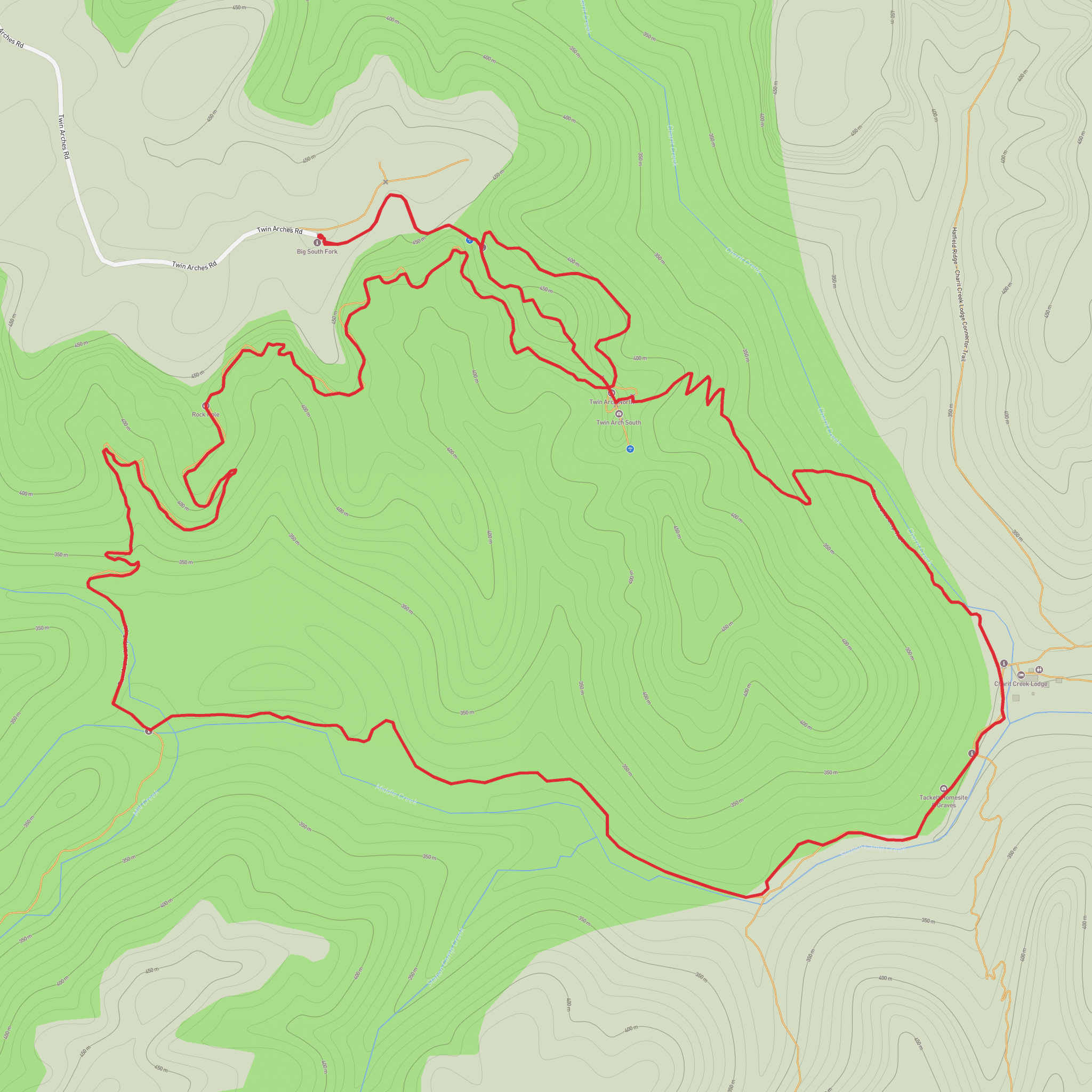 Middle Creek and Charit Creek Loop mobile static map