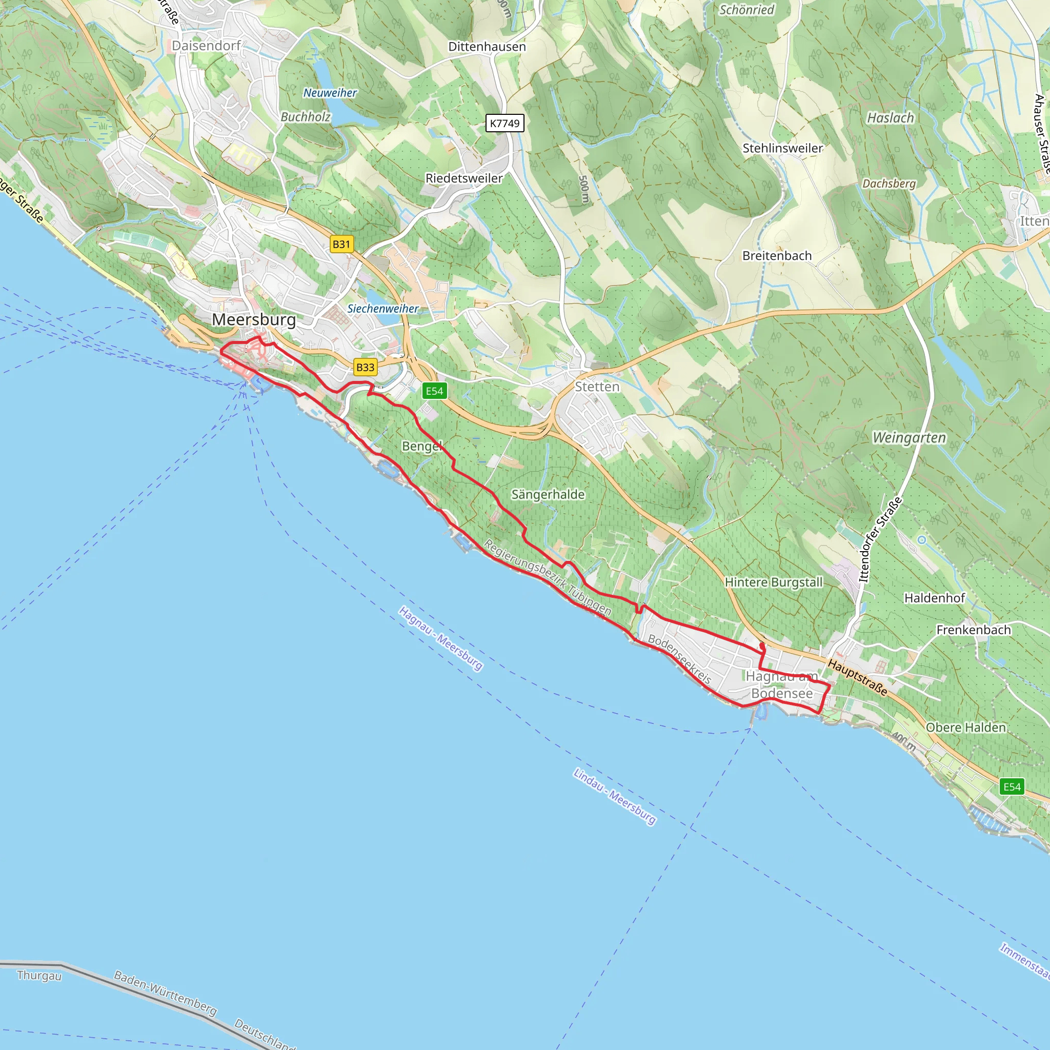 Heuberg Allgau Weg and Uferpromenode Loop mobile static map
